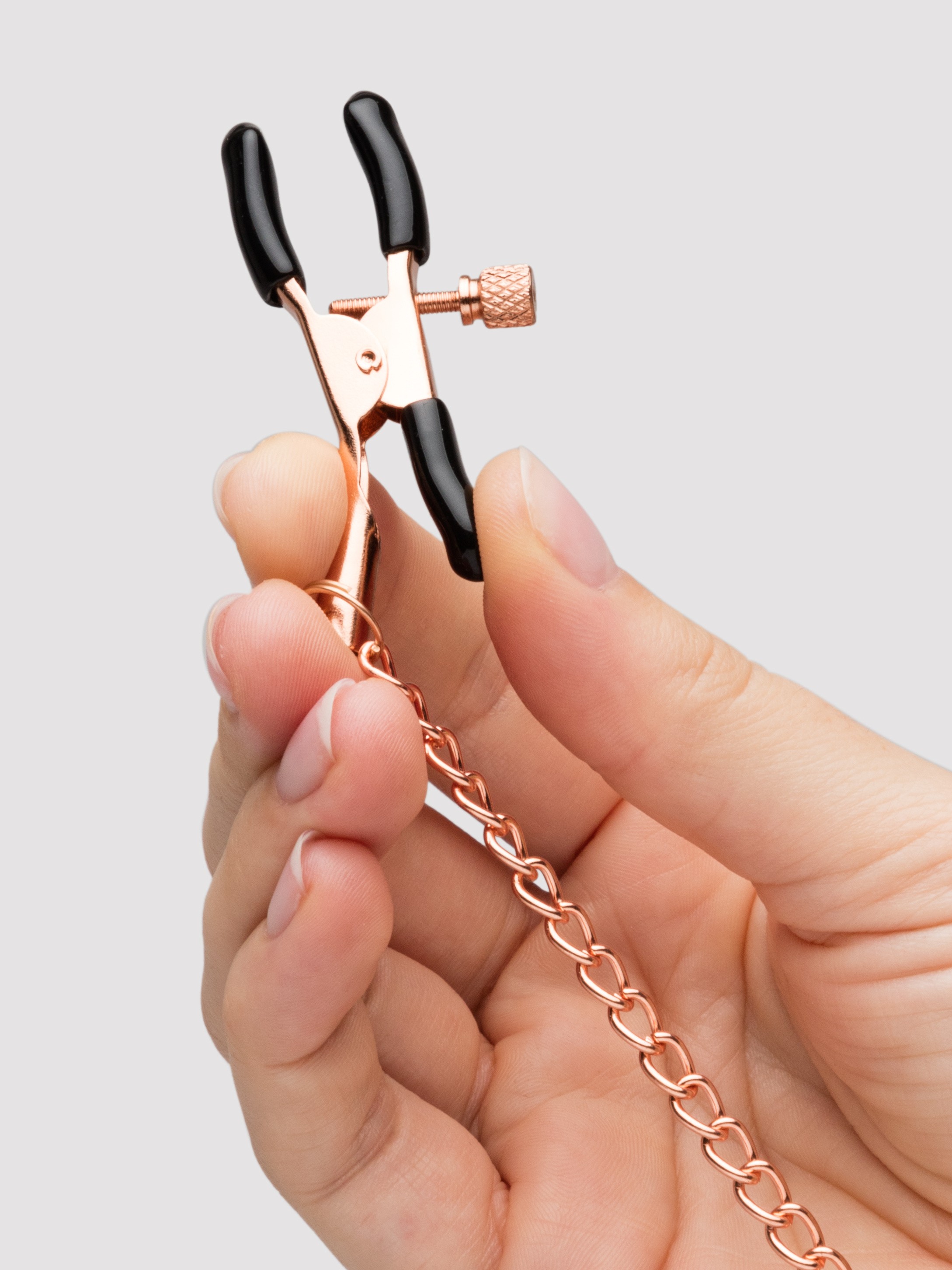 Bondage Boutique Rose Gold Nipple and Clit Clamps, Gold, hi-res