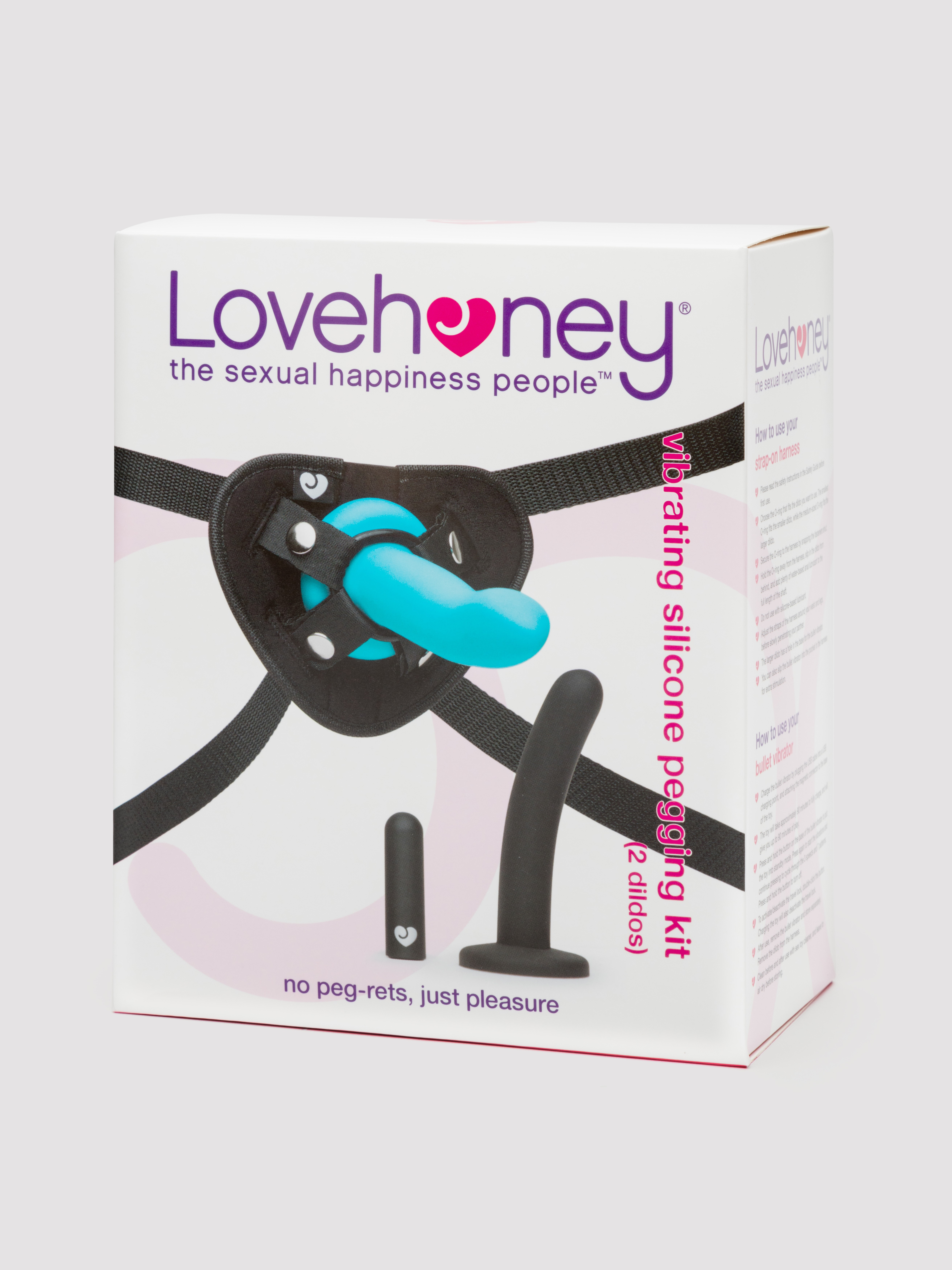 Lovehoney Vibrating Silicone Pegging Kit (4 piece) , Black, hi-res