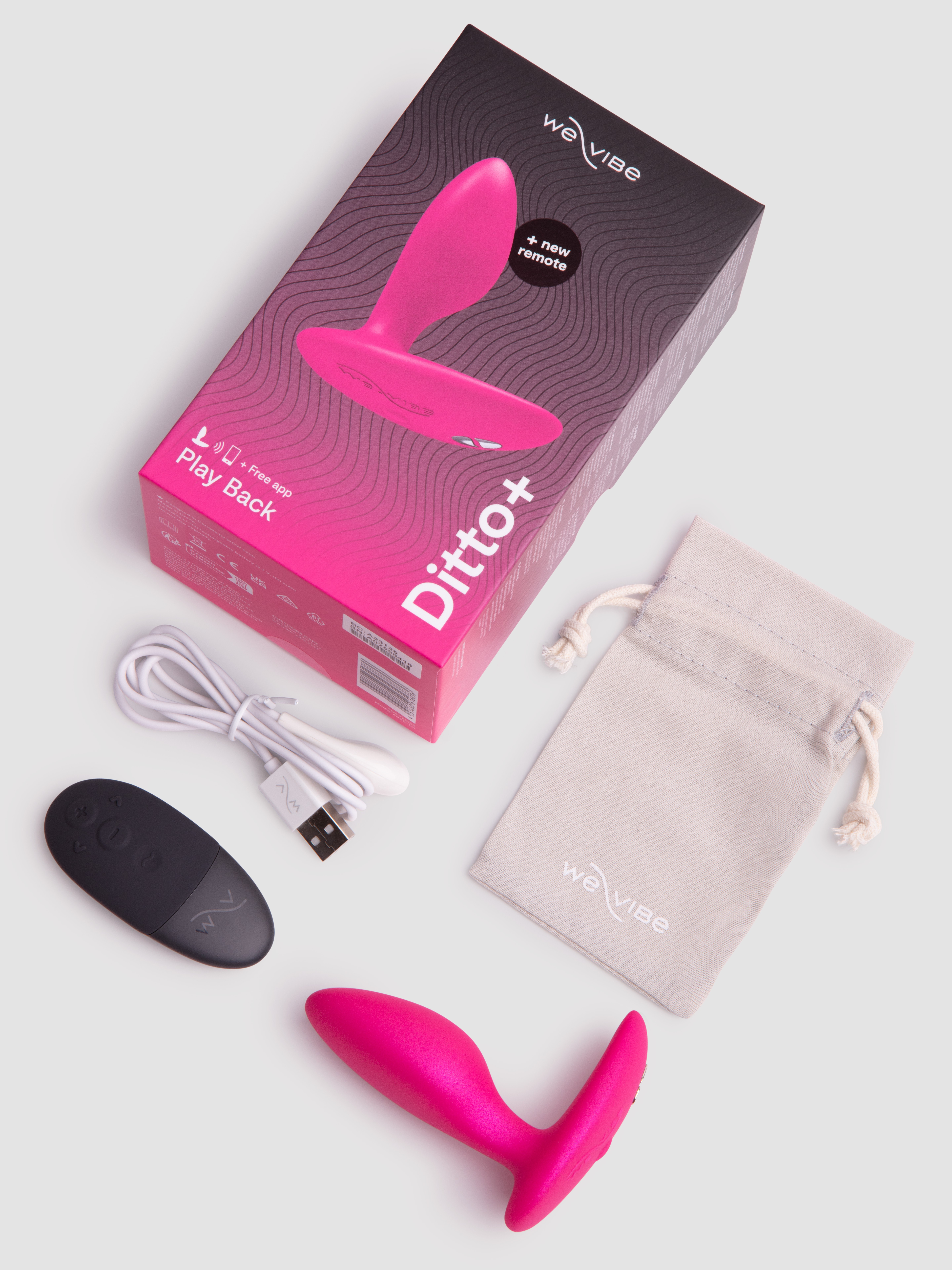 We-Vibe Ditto+ AUS/NZ App Controlled Vibrating Butt Plug, Pink, hi-res