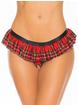 Escante Skirted Red Crotchless Tartan Thong, Red, hi-res