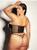 Oh La La Cherie Black Rider Vinyl Zip Front Corset, Black, hi-res