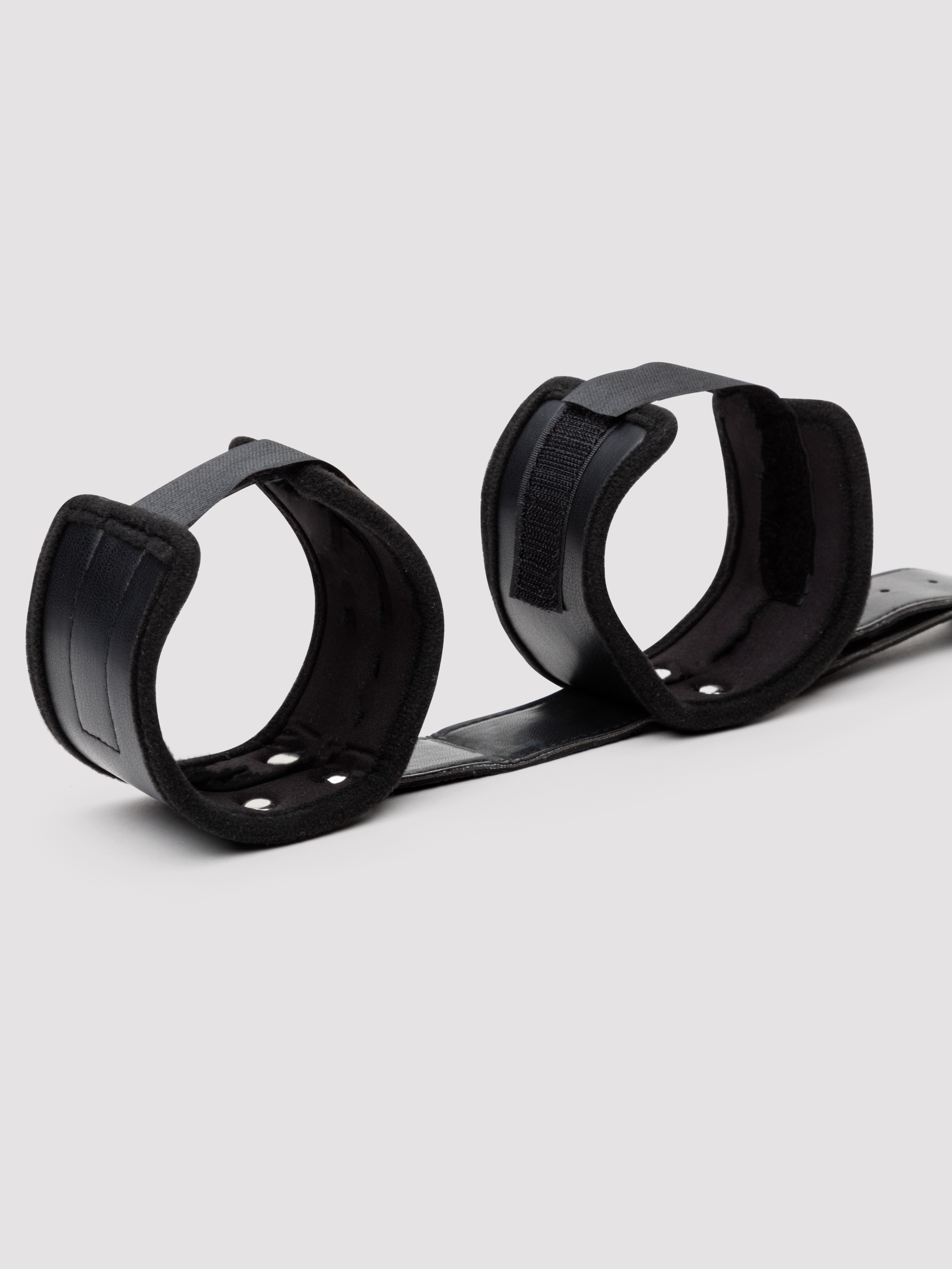 Bondage Boutique Faux Leather Collar to Wrist Restraints, Black, hi-res