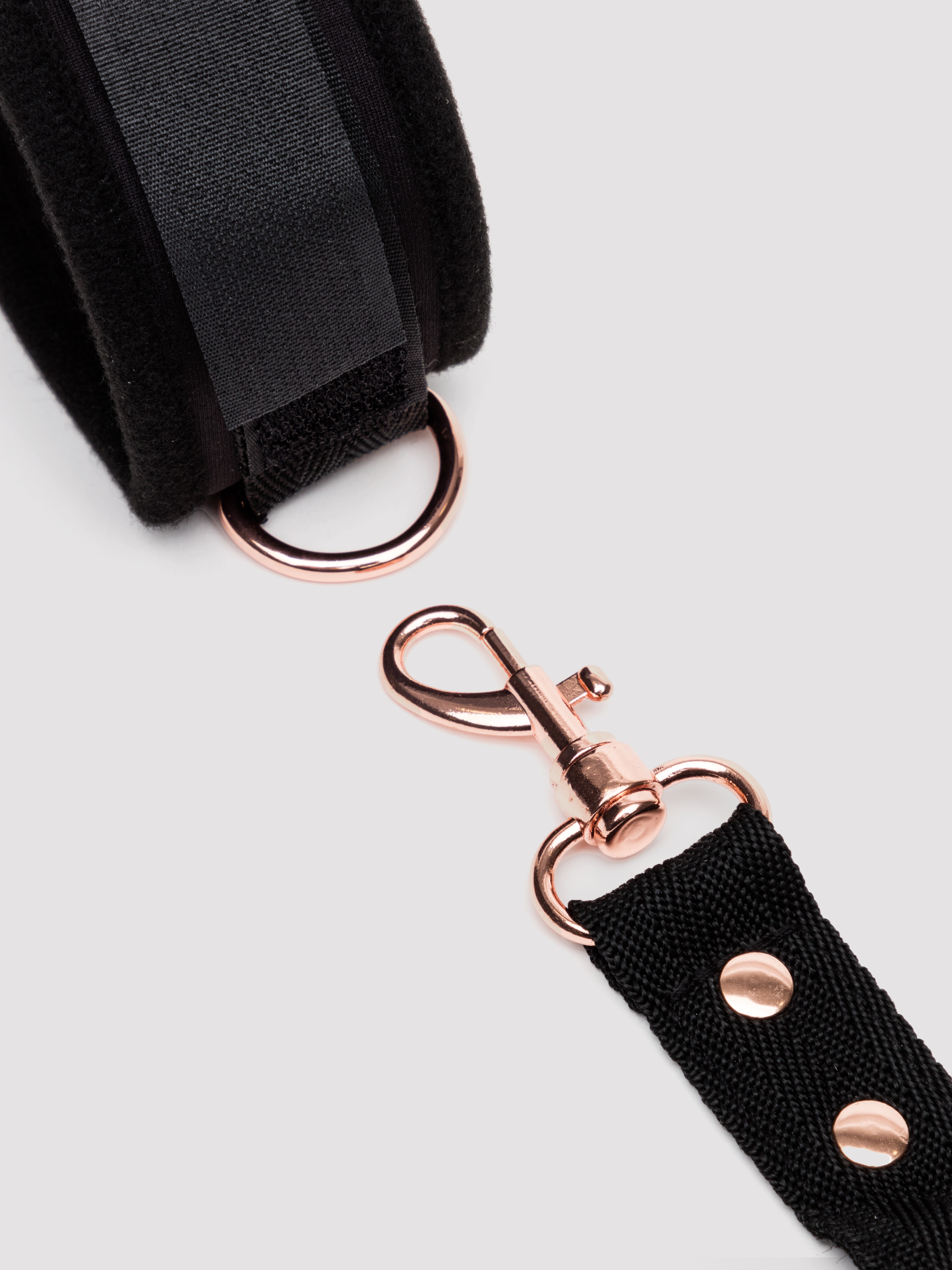 Bondage Boutique Soft Wrist to Thigh Restraints, Black, hi-res