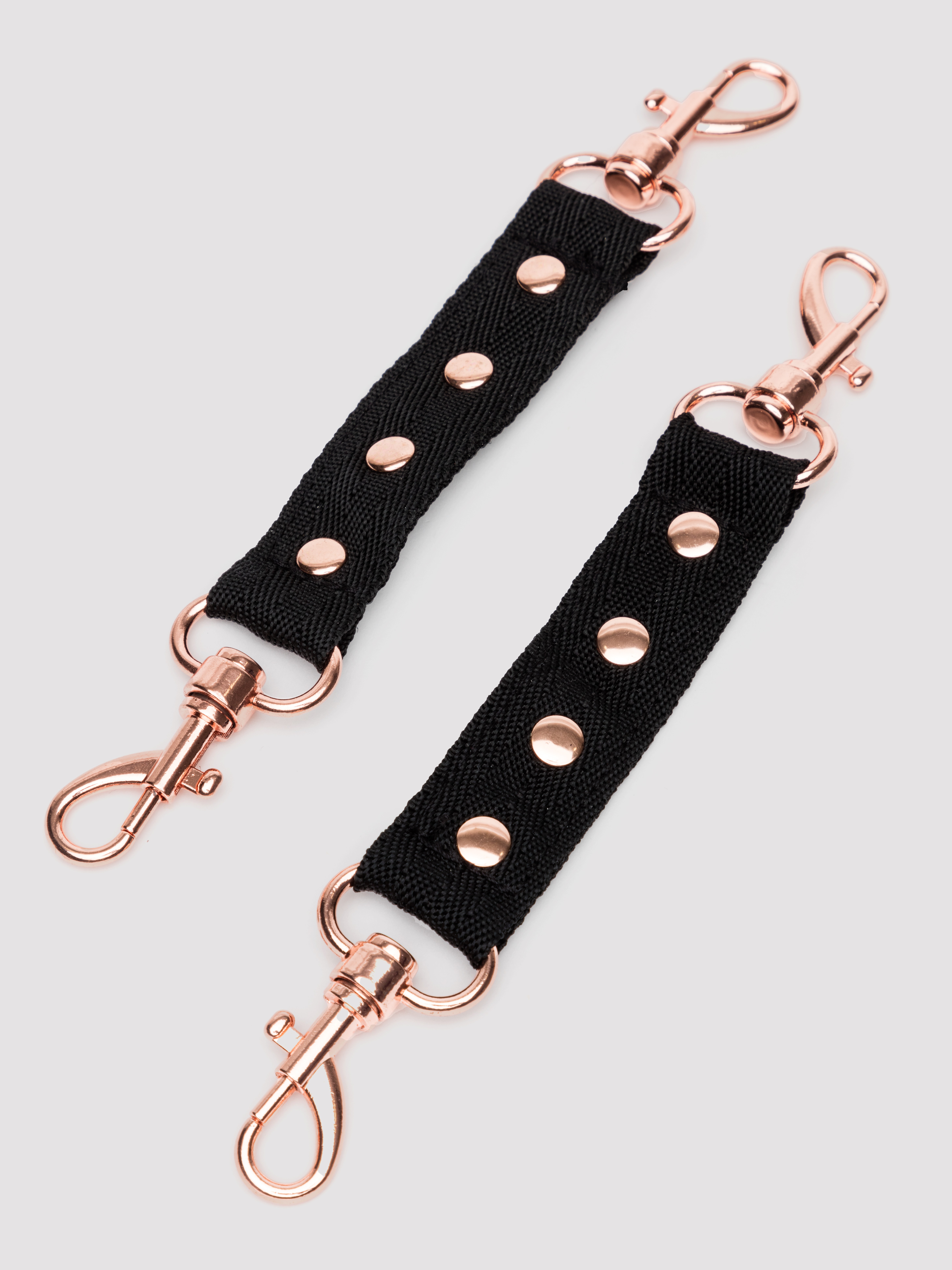 Bondage Boutique Soft Wrist to Thigh Restraints, Black, hi-res