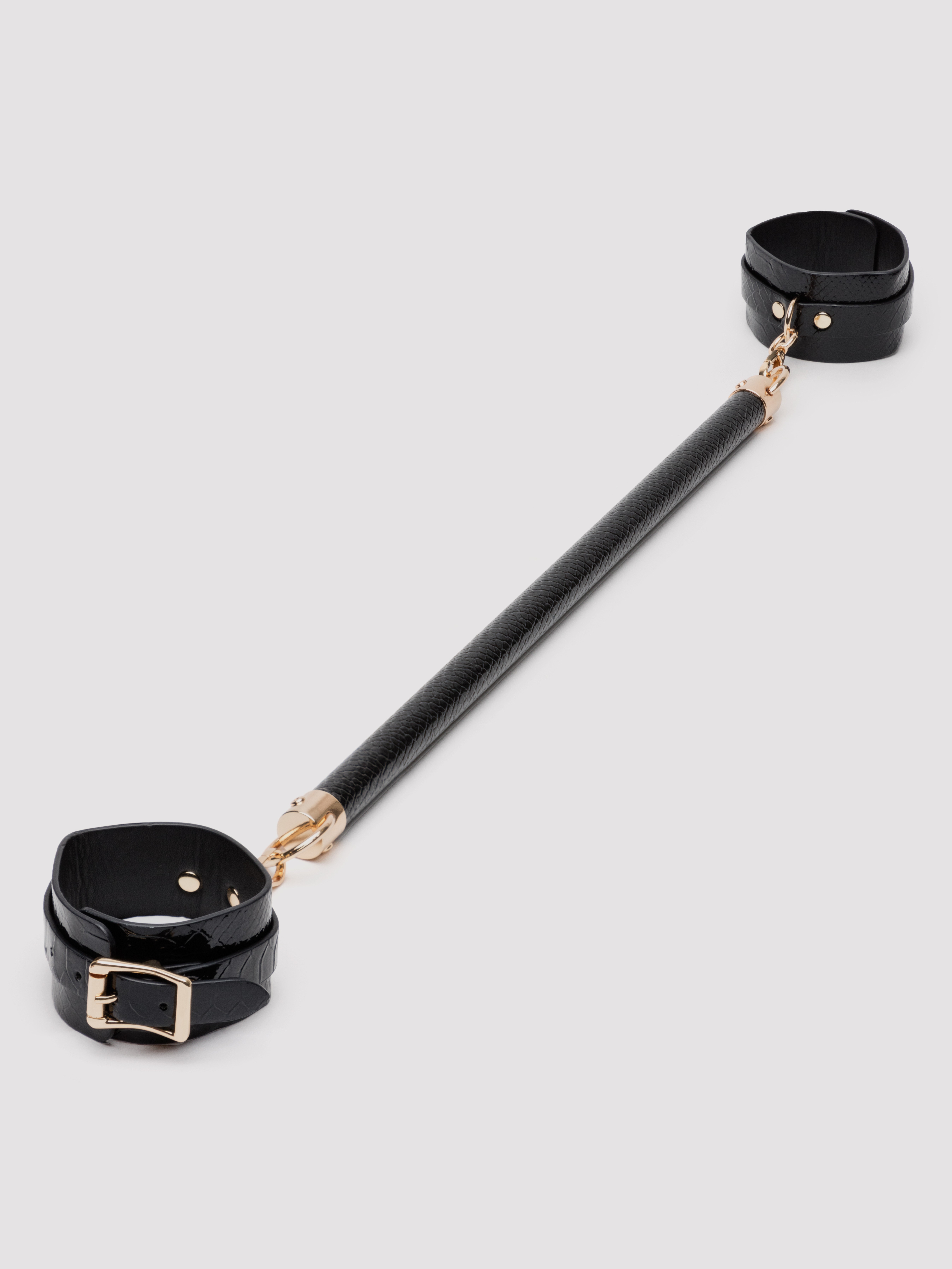 Image of Bondage Boutique Faux Leather Spreader Bar 20 Inch - Black