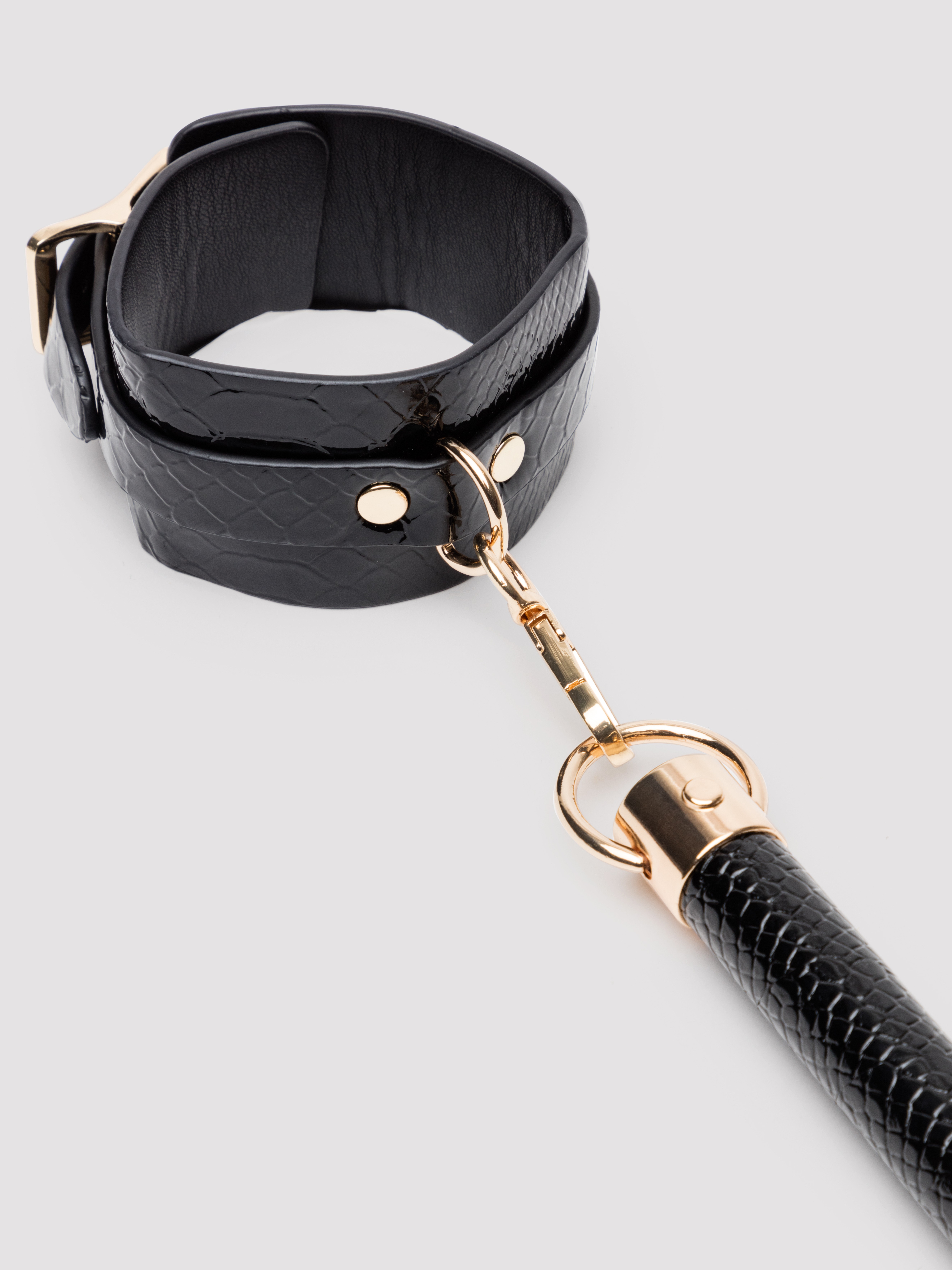 Bondage Boutique Faux Leather Spreader Bar 20 Inch, Black, hi-res