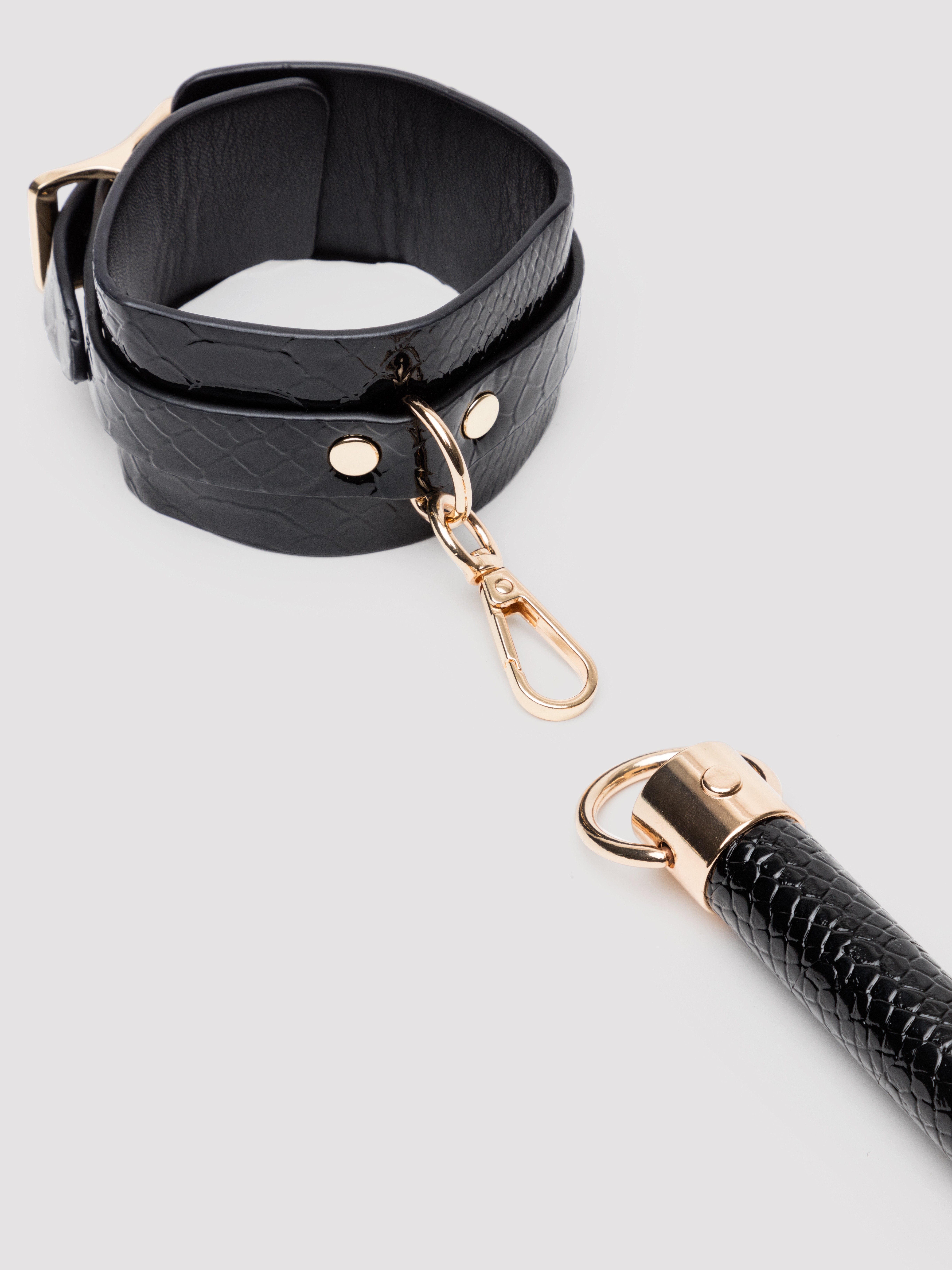 Bondage Boutique Faux Leather Spreader Bar 20 Inch, Black, hi-res