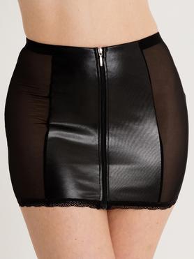 Lovehoney Fierce Wet Look and Lace Zip-Up Skirt