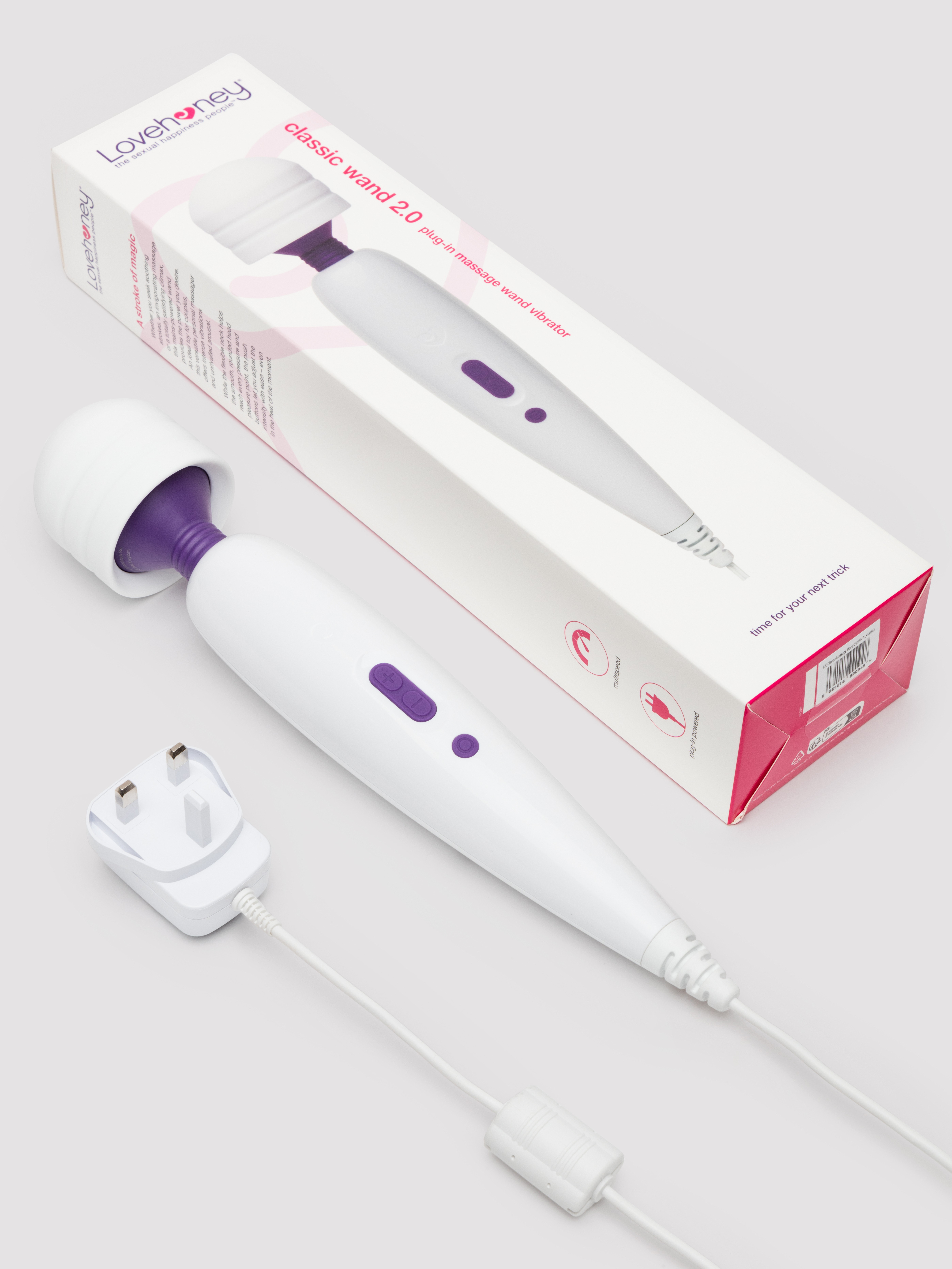 Magic Wand&reg; Classic 2.0 Extra Powerful Multispeed Massage Vibrator by Lovehoney, White, hi-res