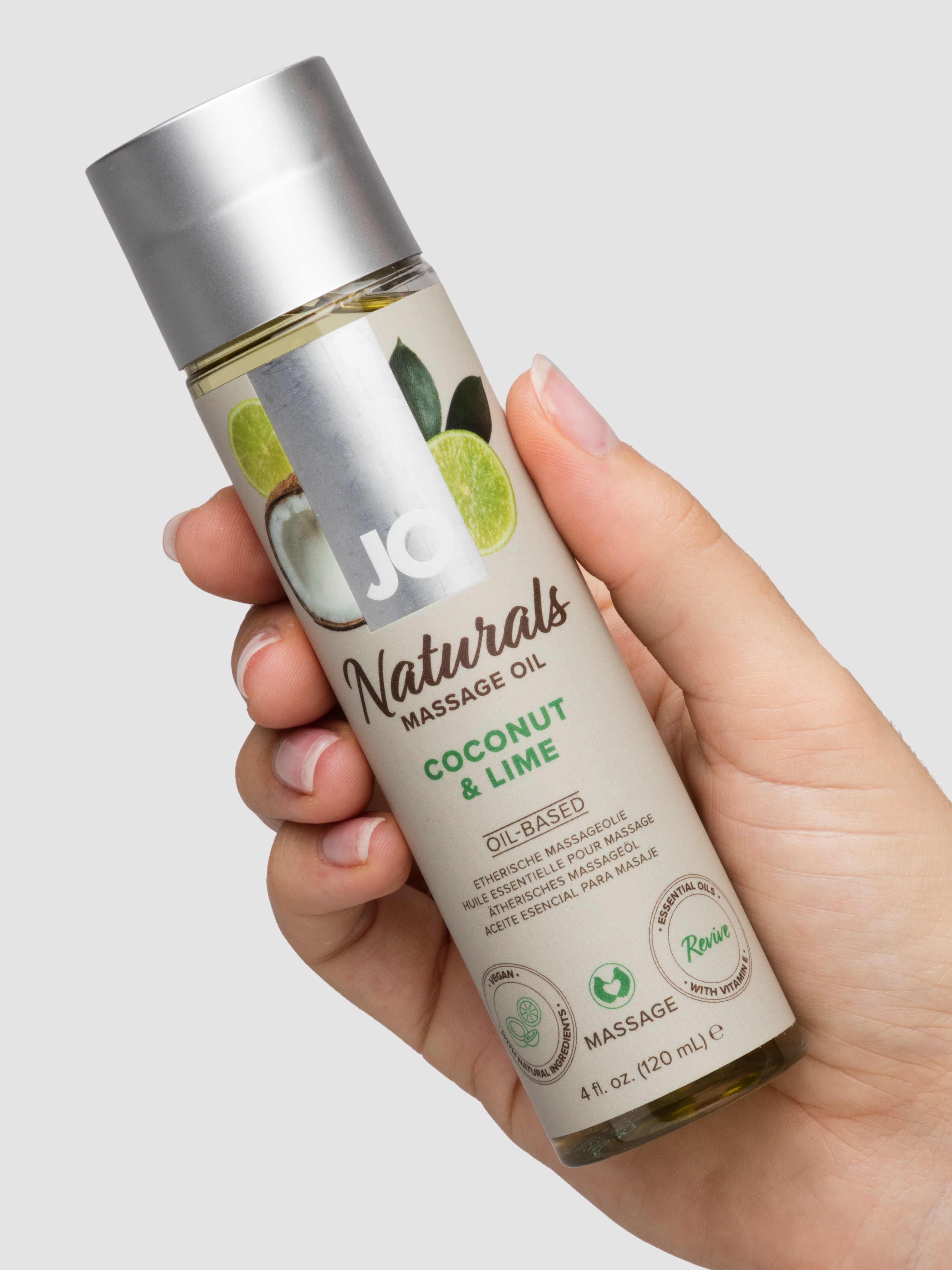 System JO Naturals Coconut and Lime Massage Oil 120ml, , hi-res