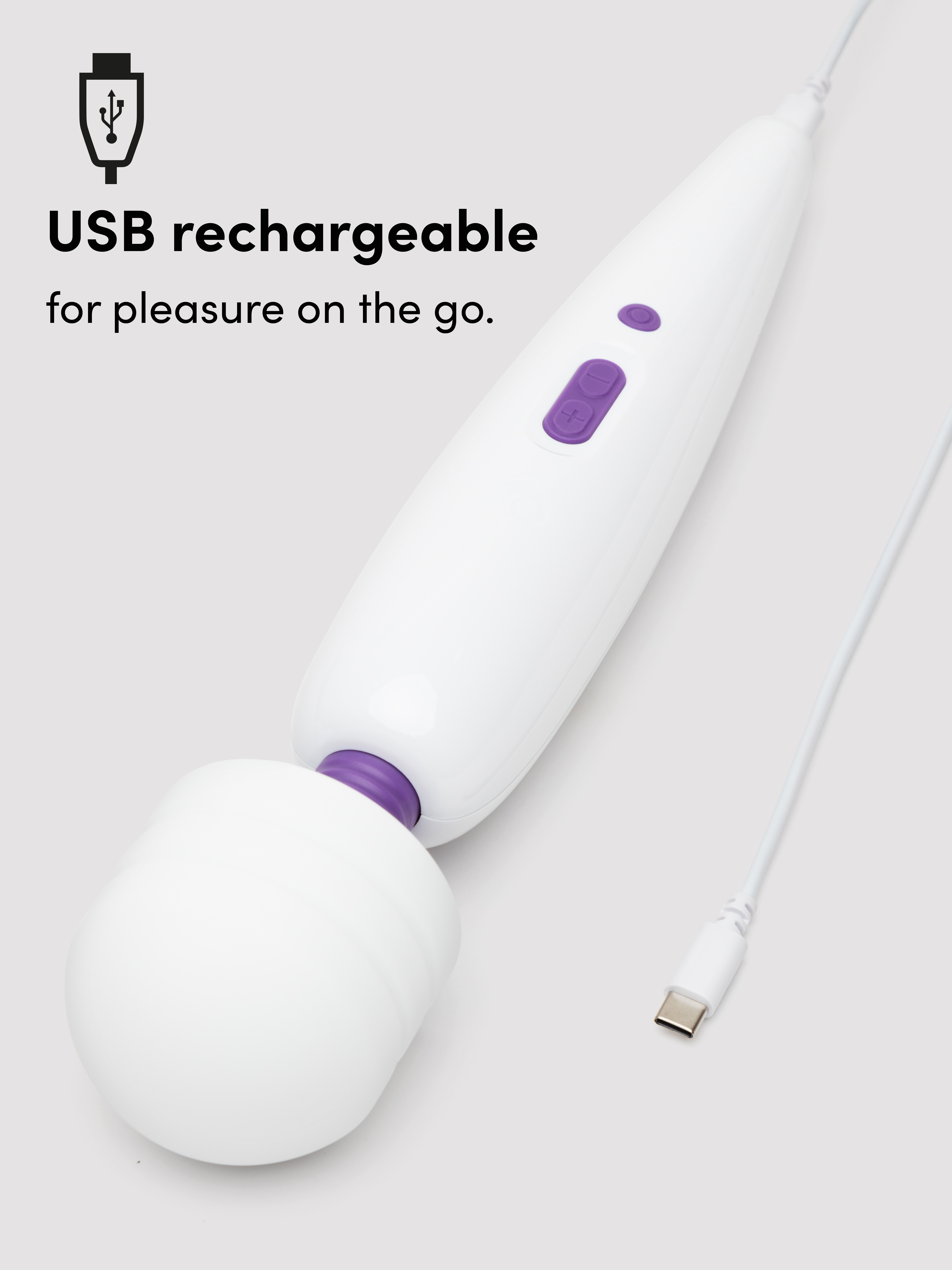 Lovehoney Classic Wand Rechargeable Extra Powerful Multispeed Wand Vibrator  , White, hi-res