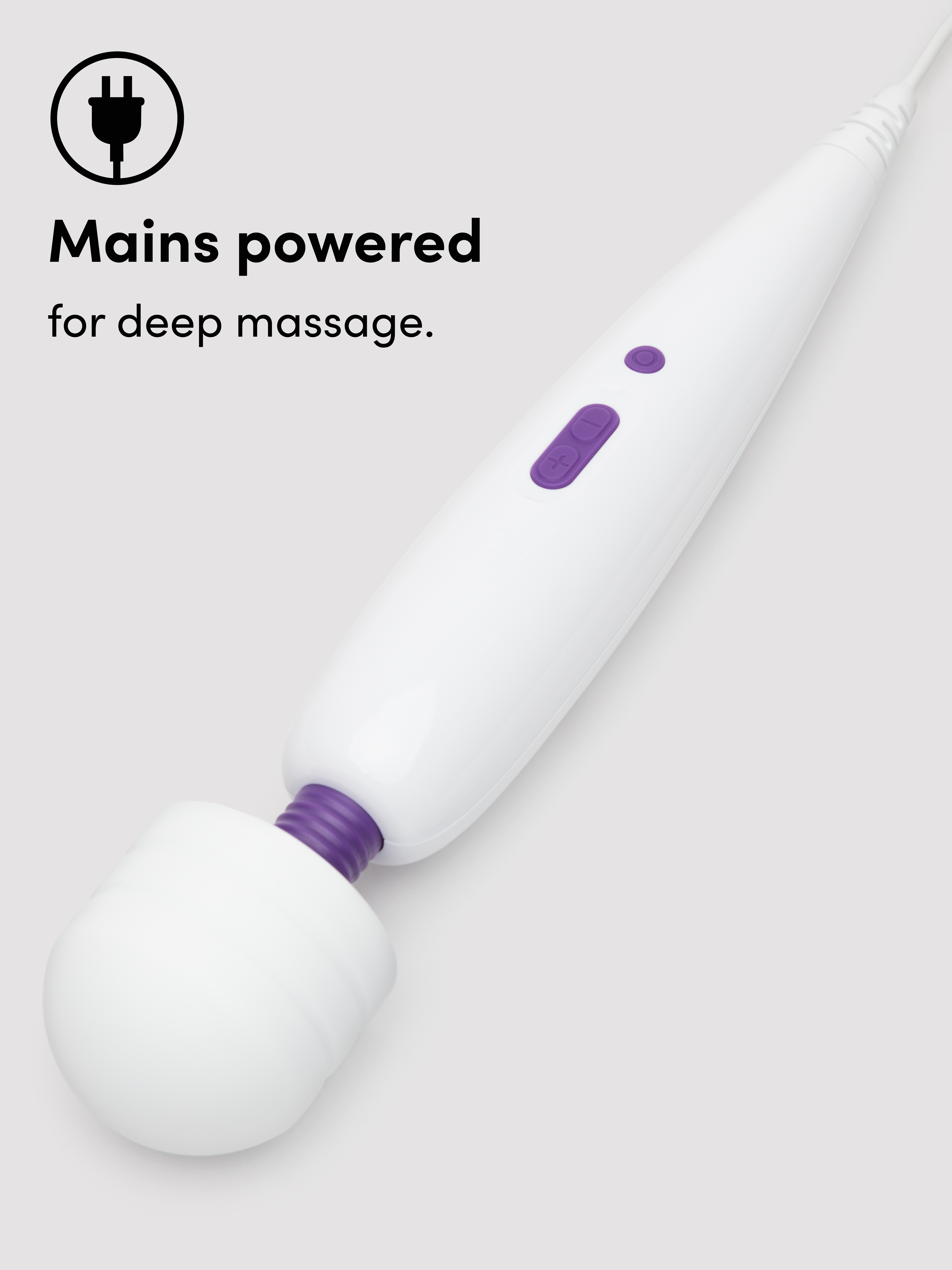 Lovehoney Classic Wand 2.0 Extra Powerful Multispeed Massage Vibrator, White, hi-res