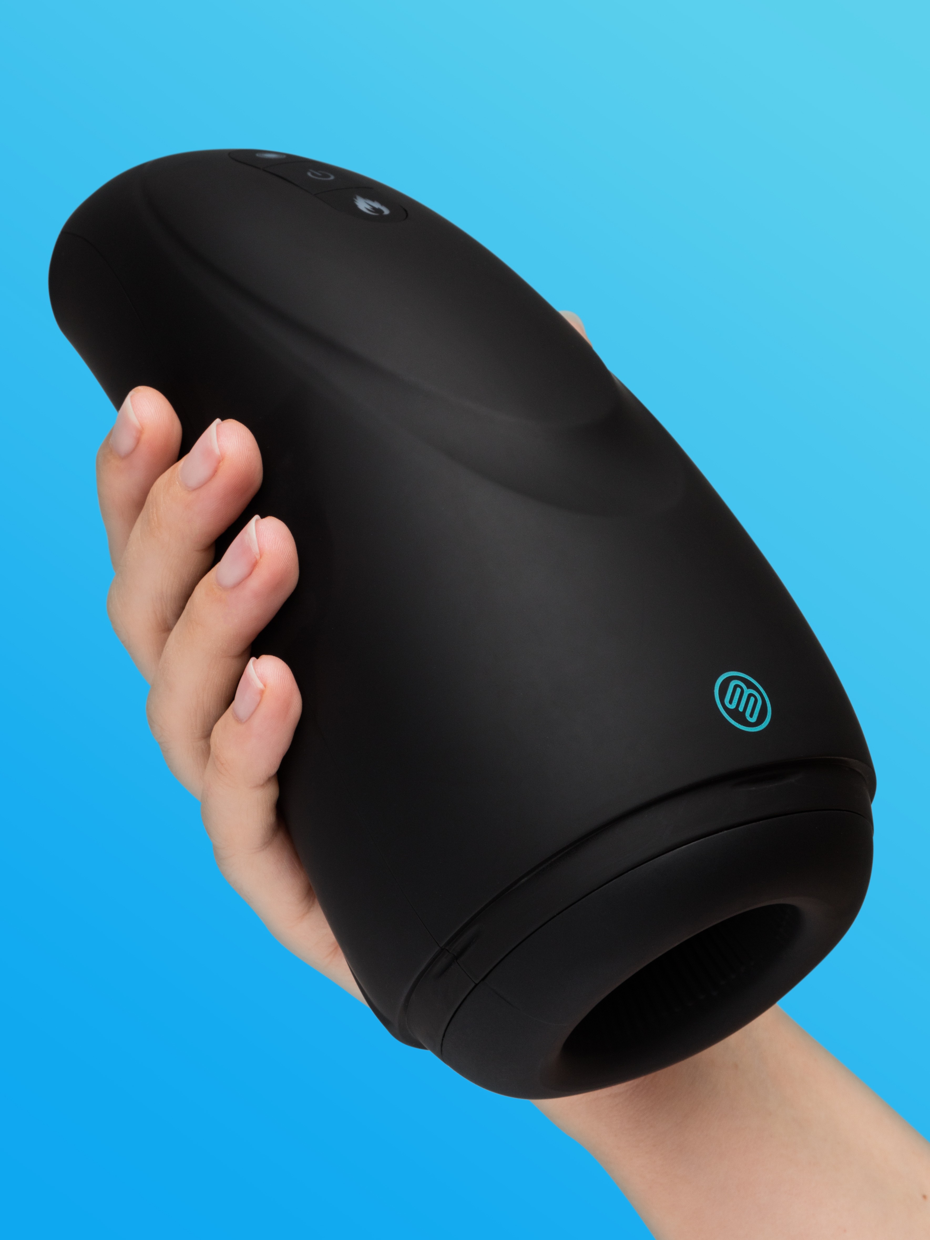 Blowmotion Warming and Pulsing Male Masturbator, Black, hi-res