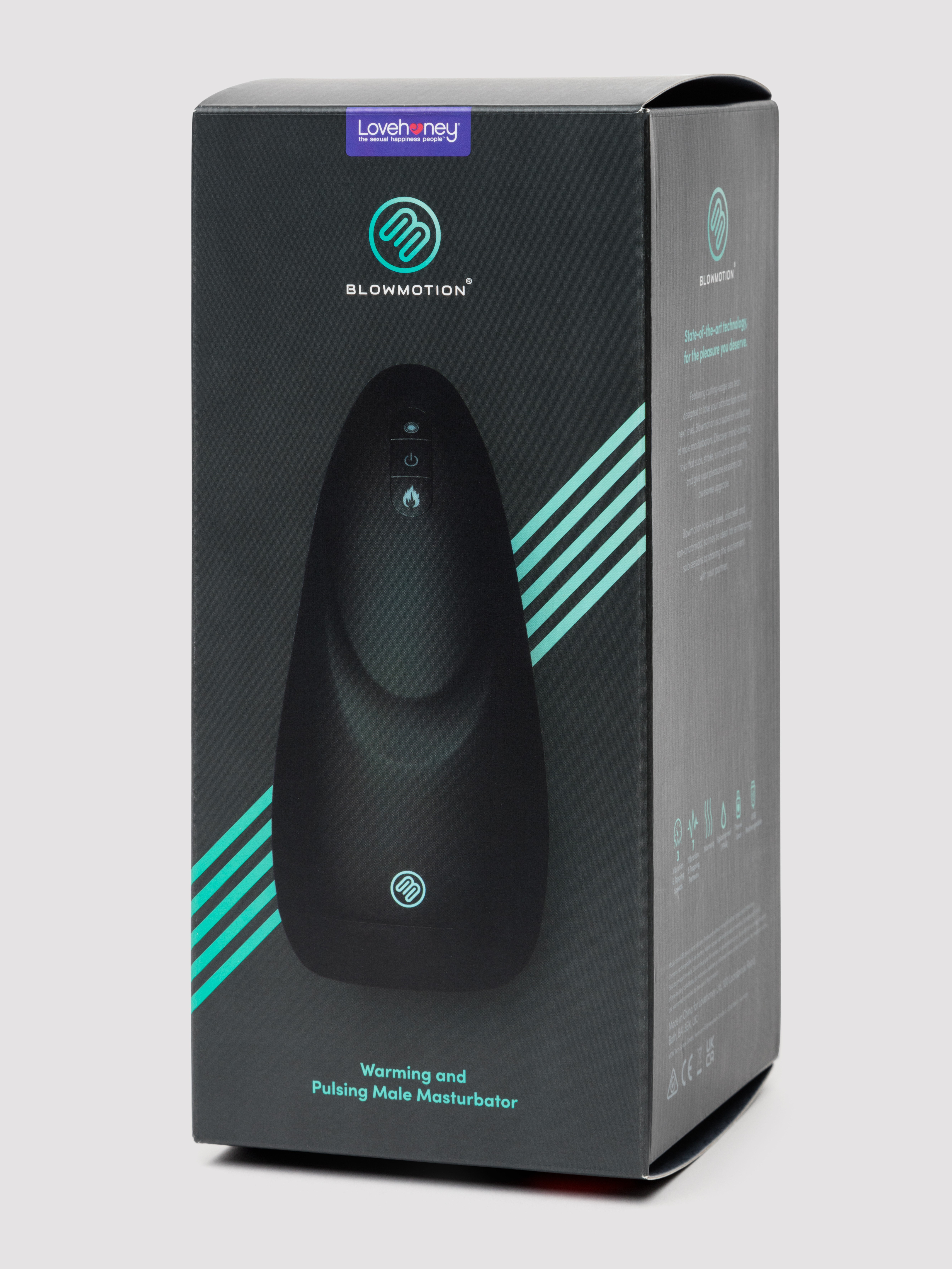 Blowmotion Warming and Pulsing Male Masturbator, Black, hi-res