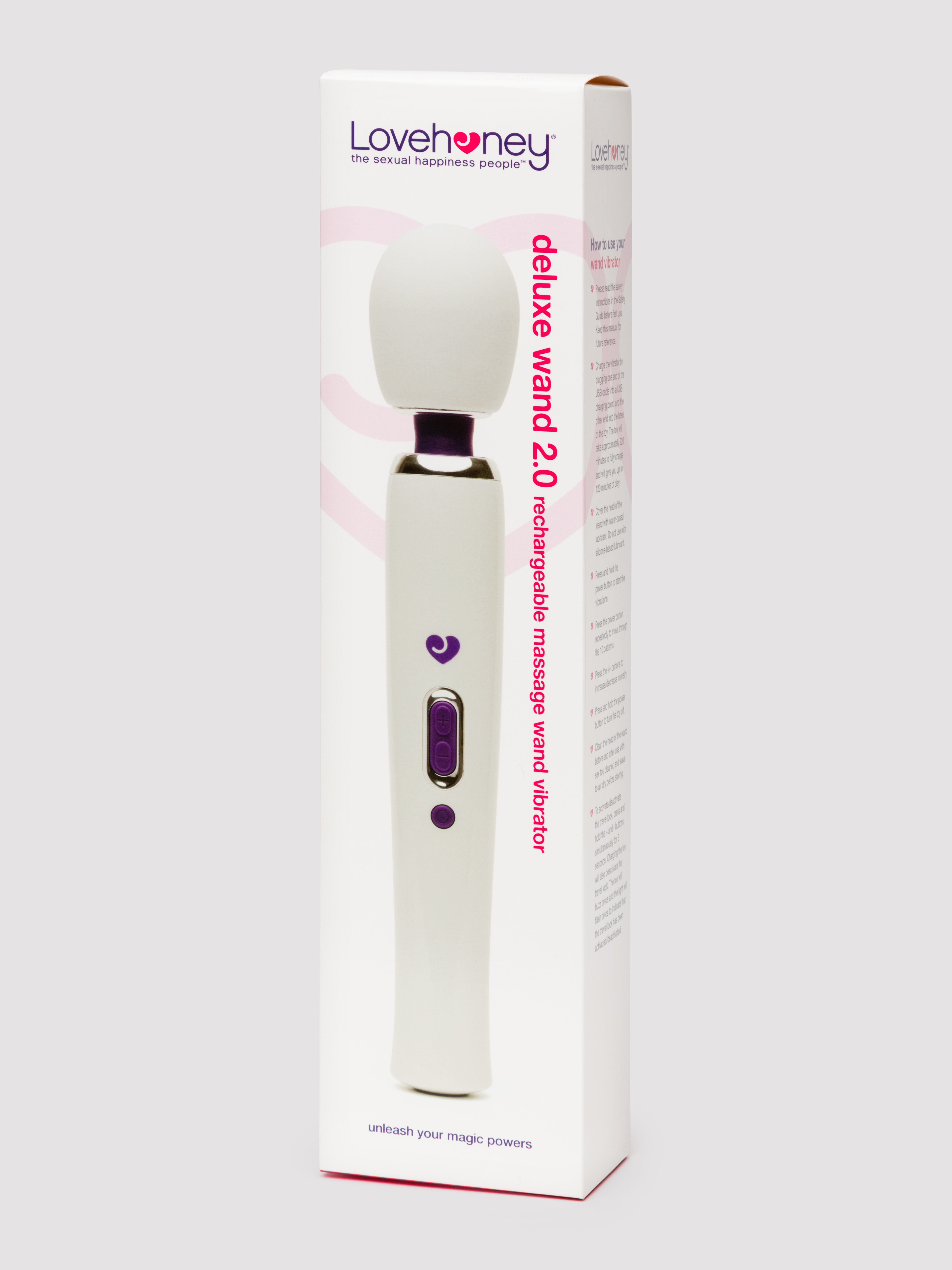 Lovehoney Deluxe Extra Powerful Rechargeable Wand Vibrator 2.0, White, hi-res