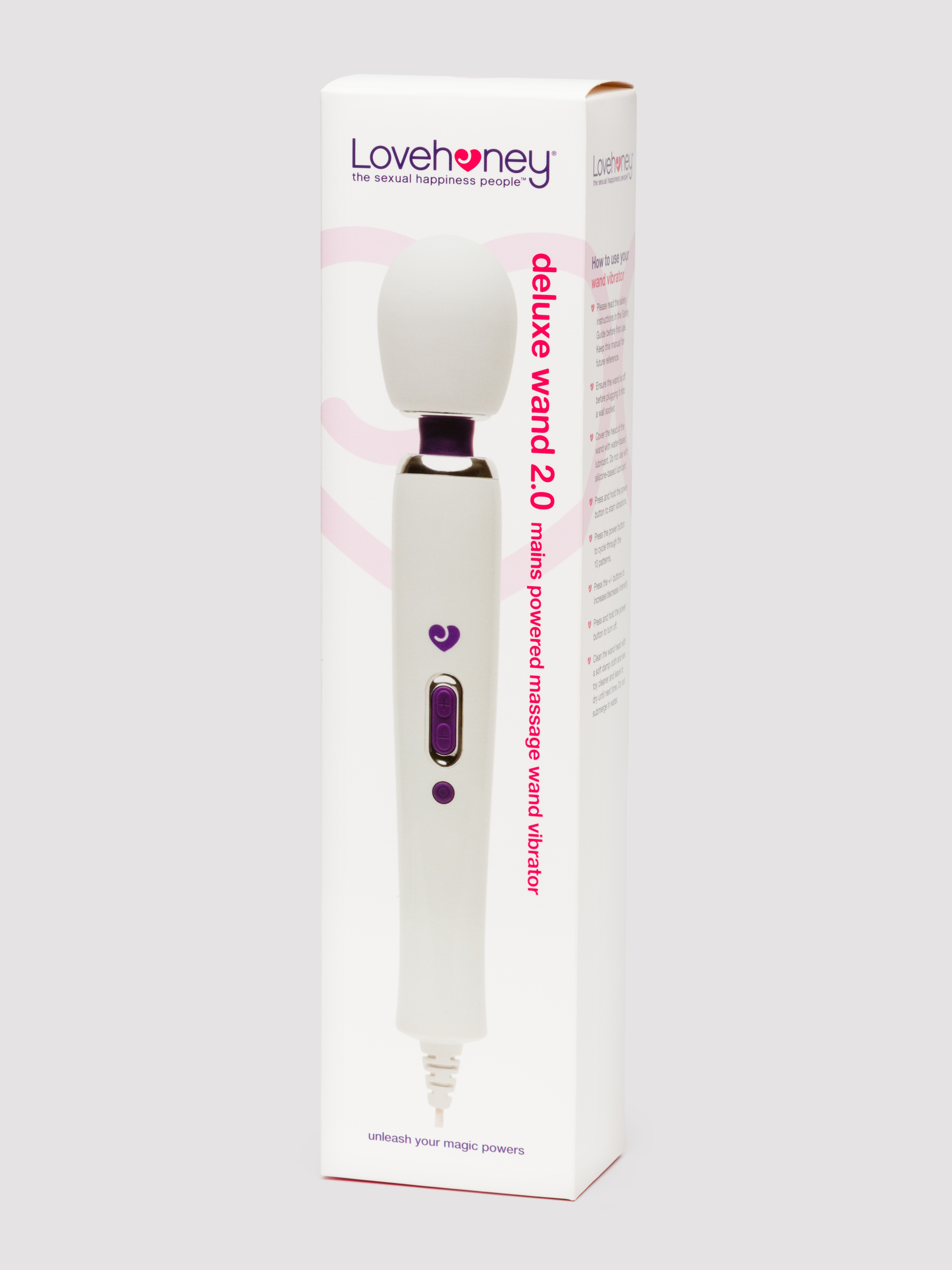 Lovehoney Deluxe Extra Powerful Wand Vibrator 2.0, White, hi-res