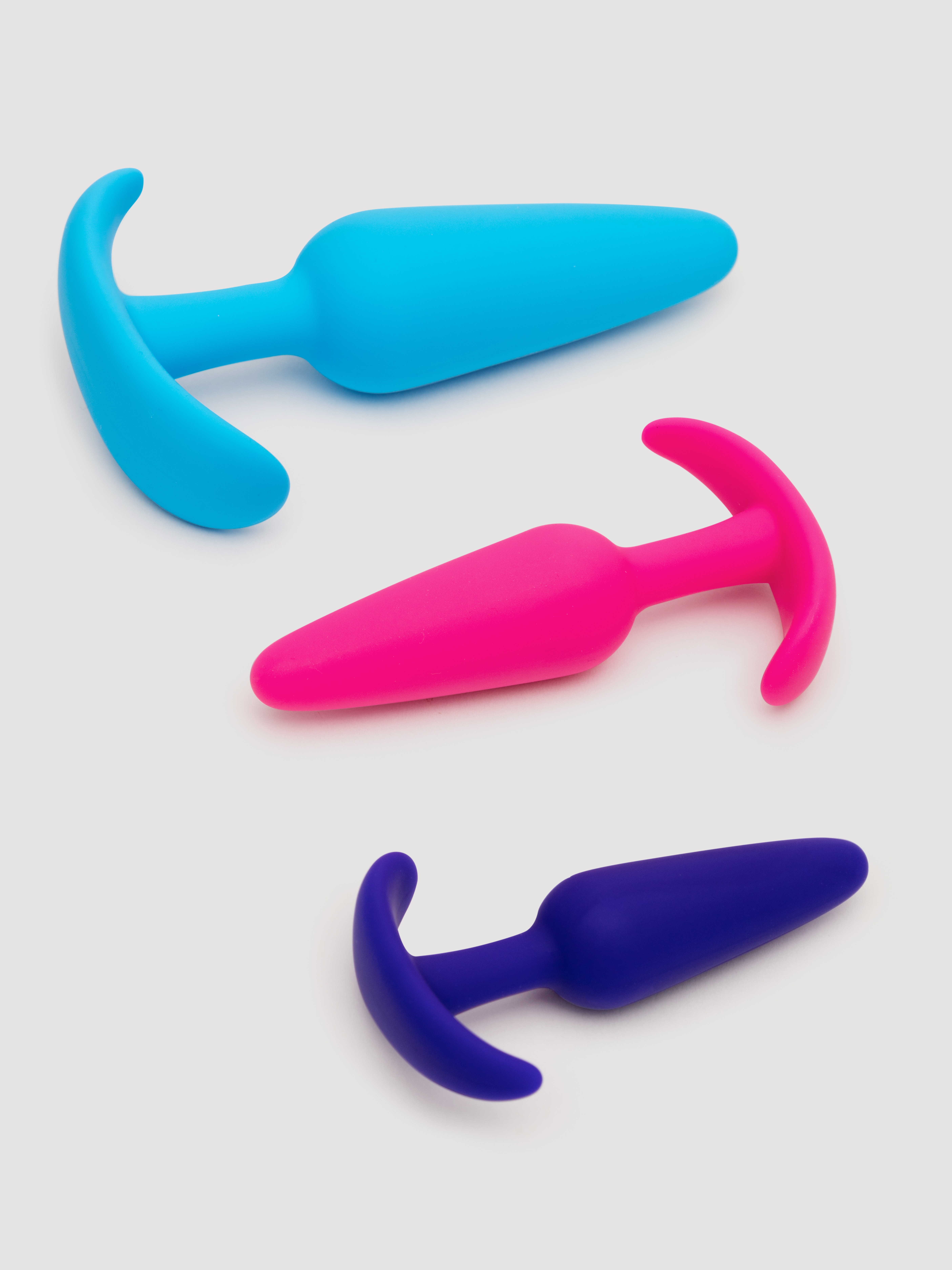 Lovehoney Silicone Butt Plug Set (3 Piece), Blue, hi-res