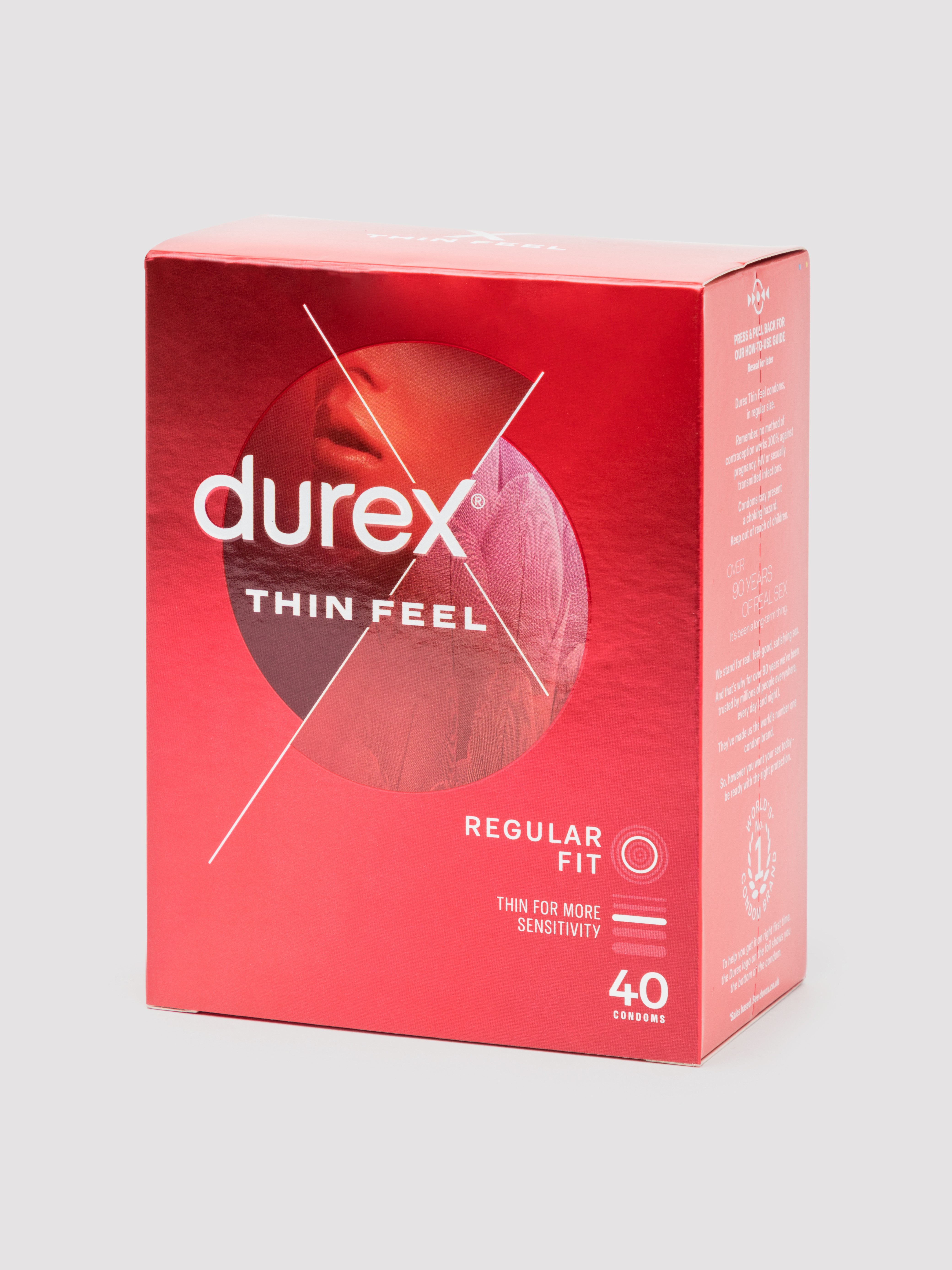 Durex Thin Feel Regular Fit Latex Condoms 40 Pack, , hi-res