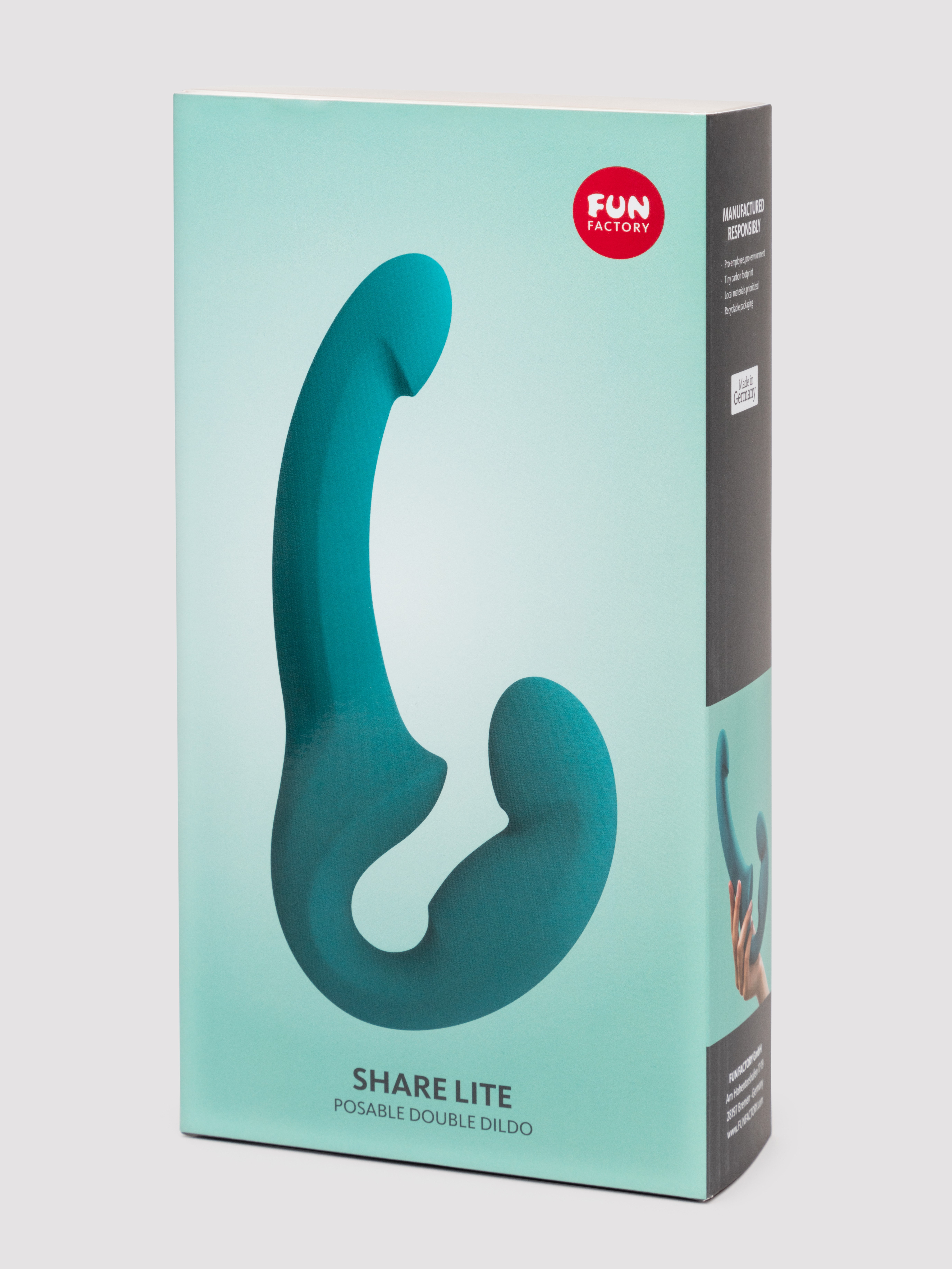 Fun Factory Share Lite Silicone Strapless Strap-On, Blue, hi-res