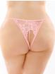 Fantasy Lingerie Bottoms Up Pink Lace Crotchless Pearl Thong, Pink, hi-res