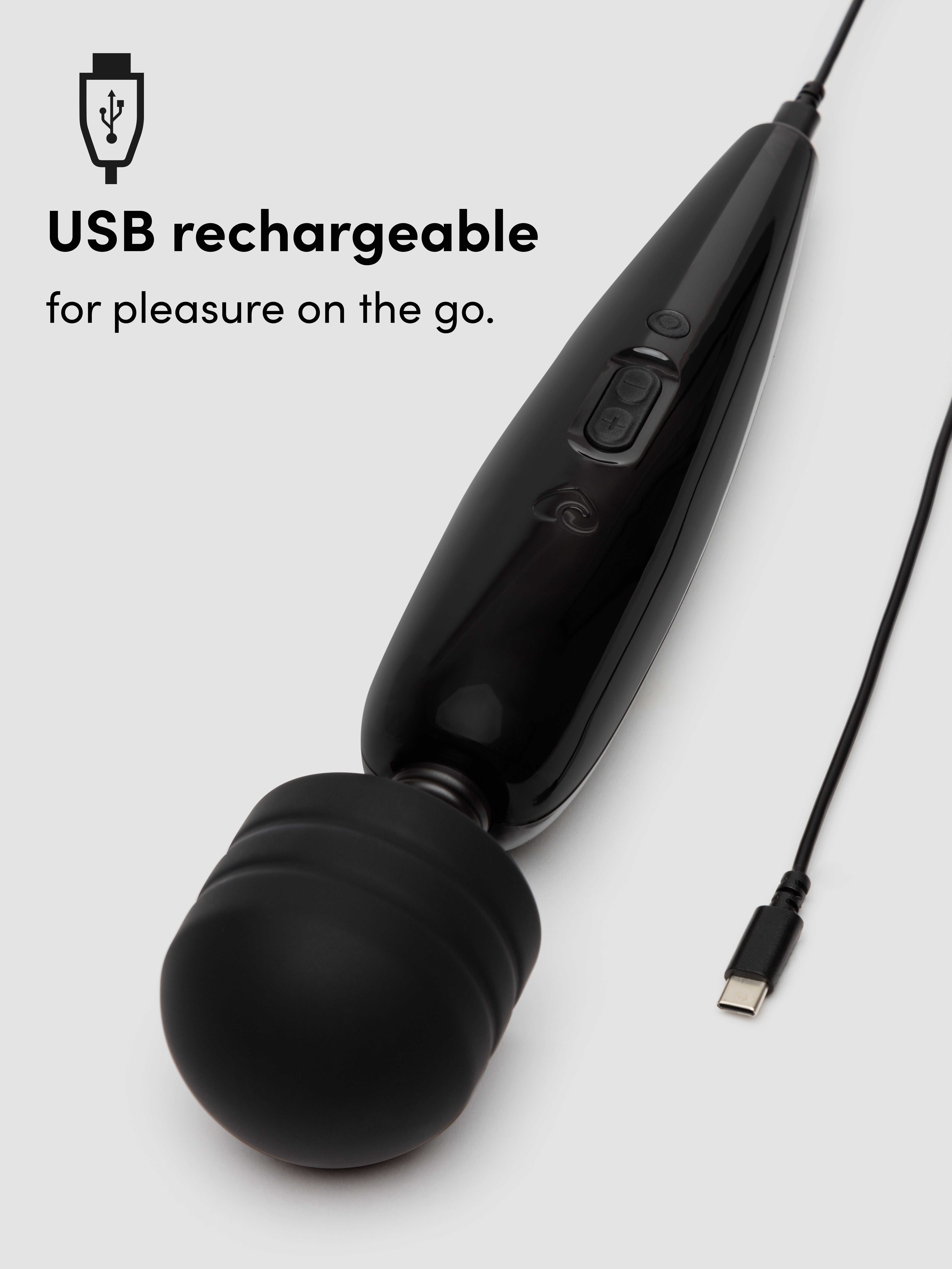 Lovehoney Classic Wand Rechargeable Extra Powerful Multispeed Wand Vibrator  , Black, hi-res