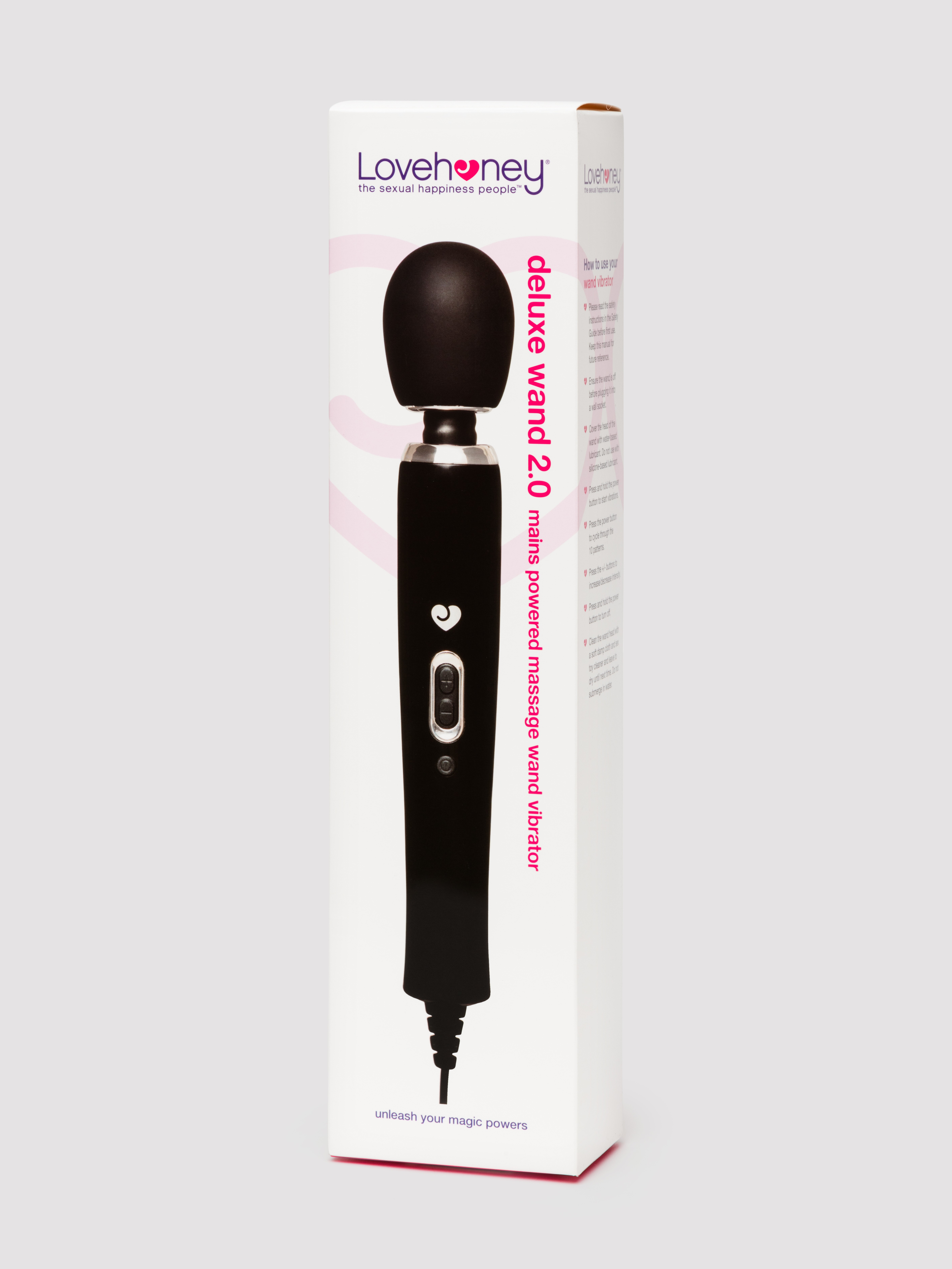 Lovehoney Deluxe Extra Powerful Wand Vibrator 2.0, Black, hi-res
