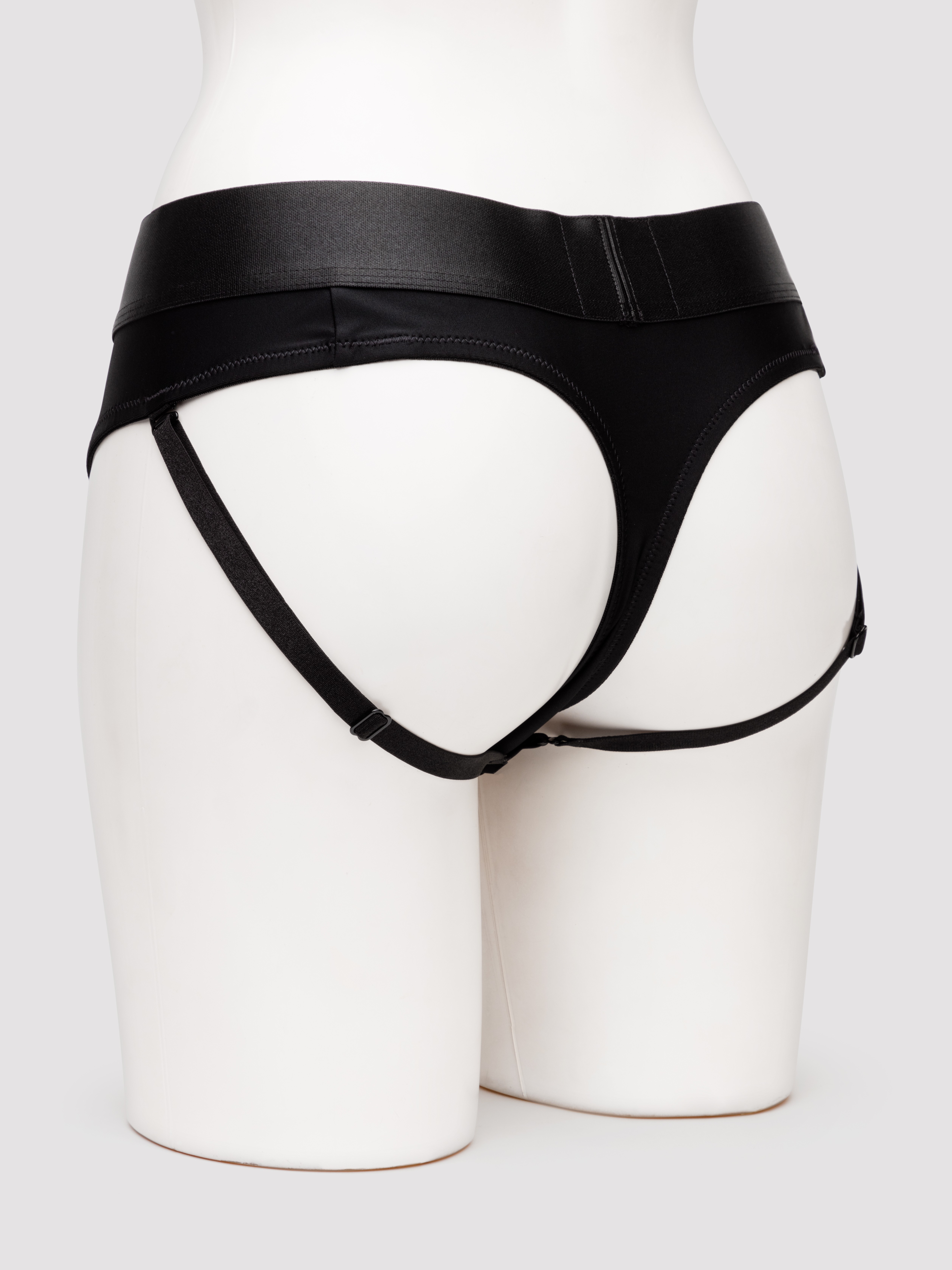 Ouch! Vibrating Strap-On Thong with Removable Rear Straps, Black, hi-res