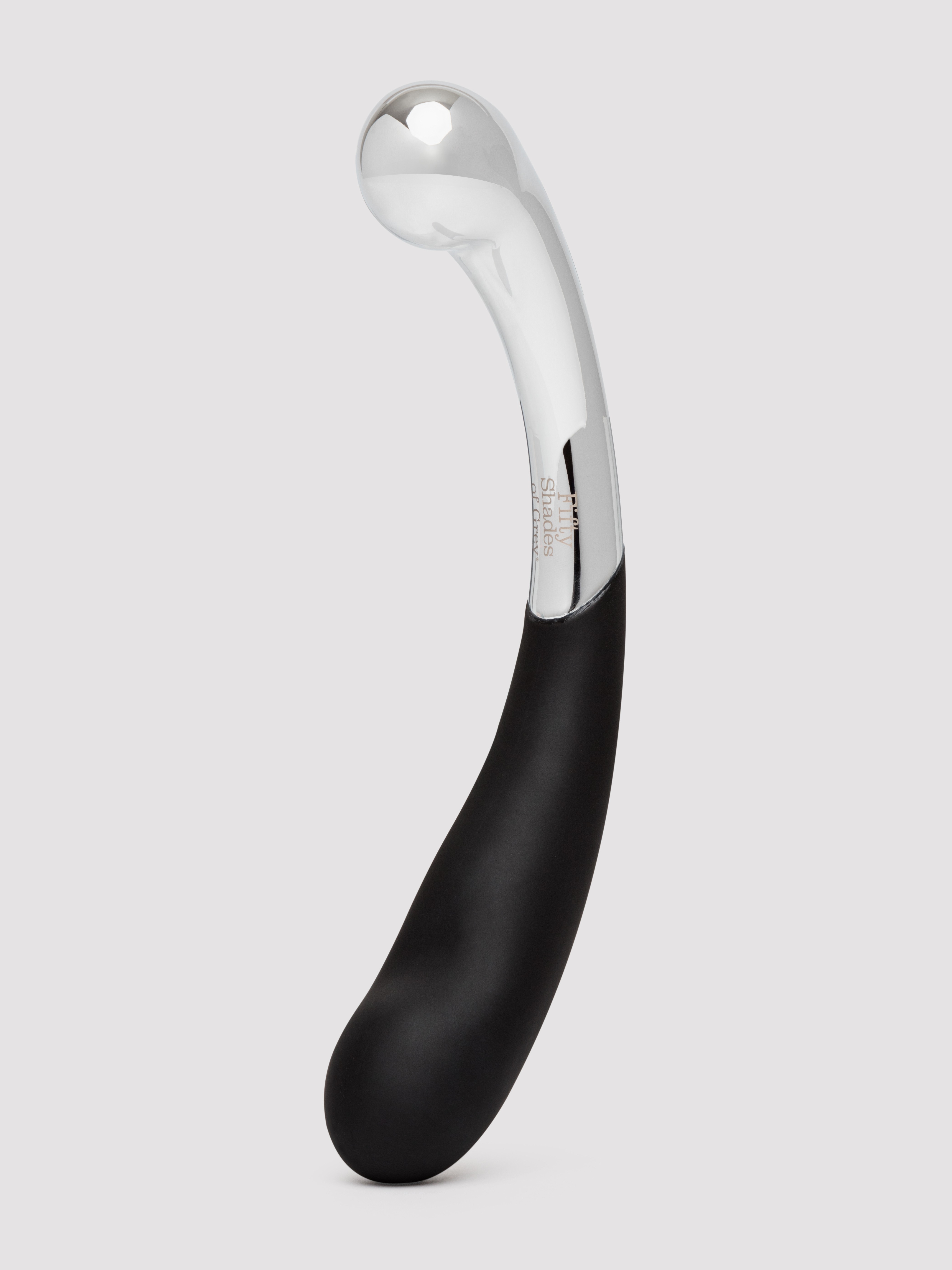 Image of Fifty Shades of Grey Sweet Pressure Dark Steel and Silicone Double-Ended Dildo - Silver