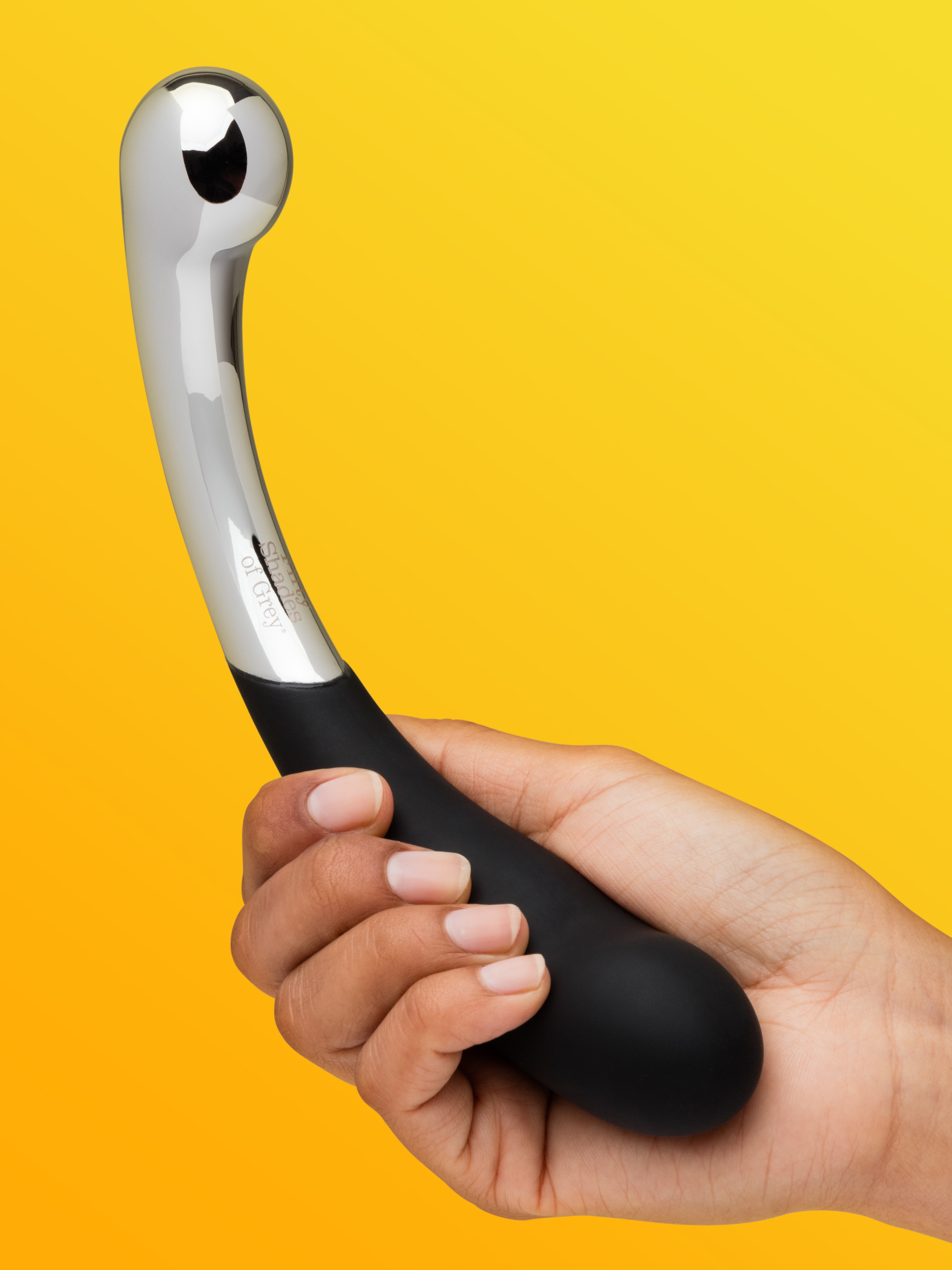  Fifty Shades of Grey Sweet Pressure Dark Steel and Silicone Double-Ended Dildo , Silver, hi-res