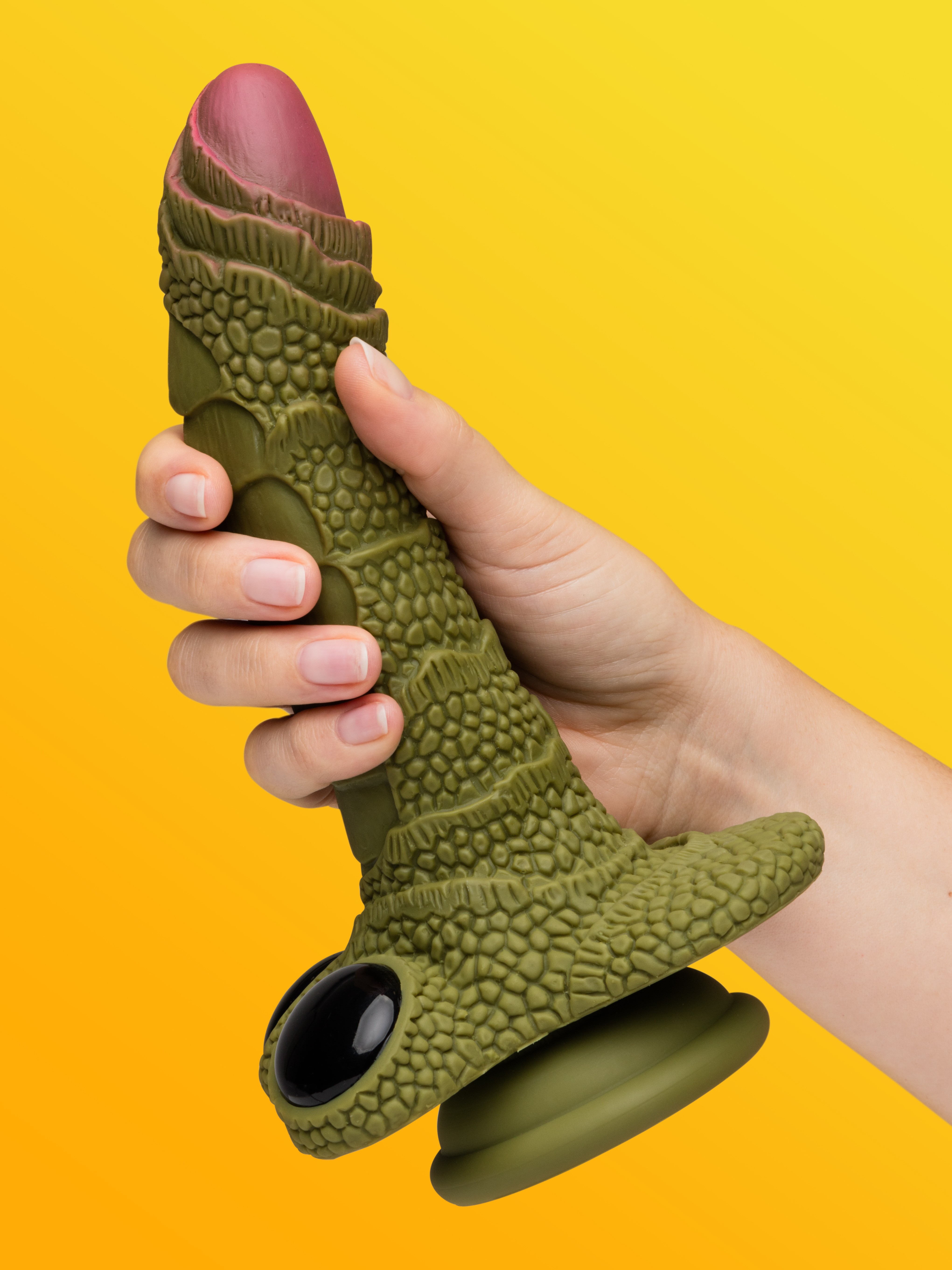 Creature Cock Swamp Monster Silicone Scaly Dildo, Green, hi-res