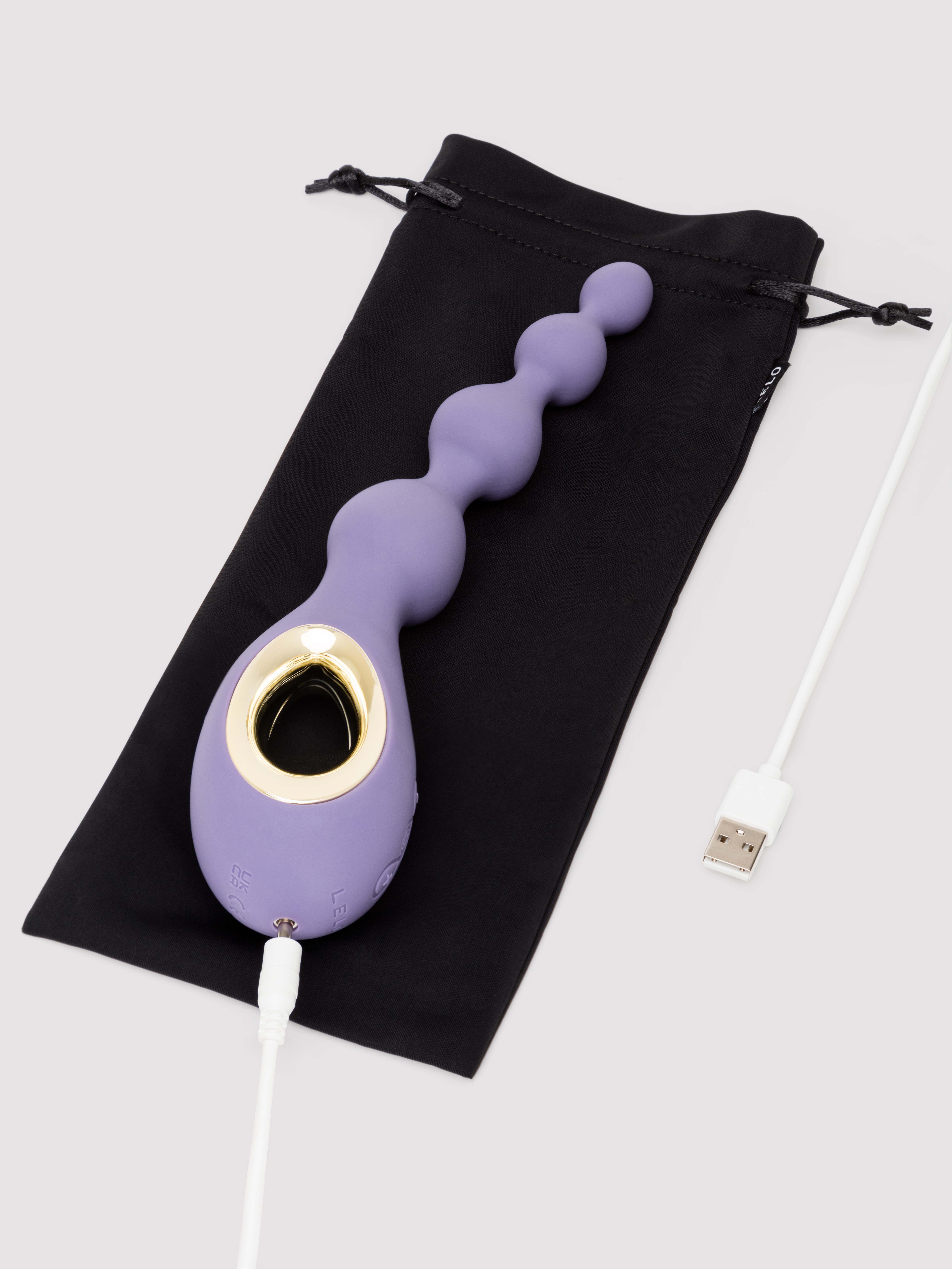 Lelo Soraya Vibrating Anal Beads Butt Plug, Purple, hi-res