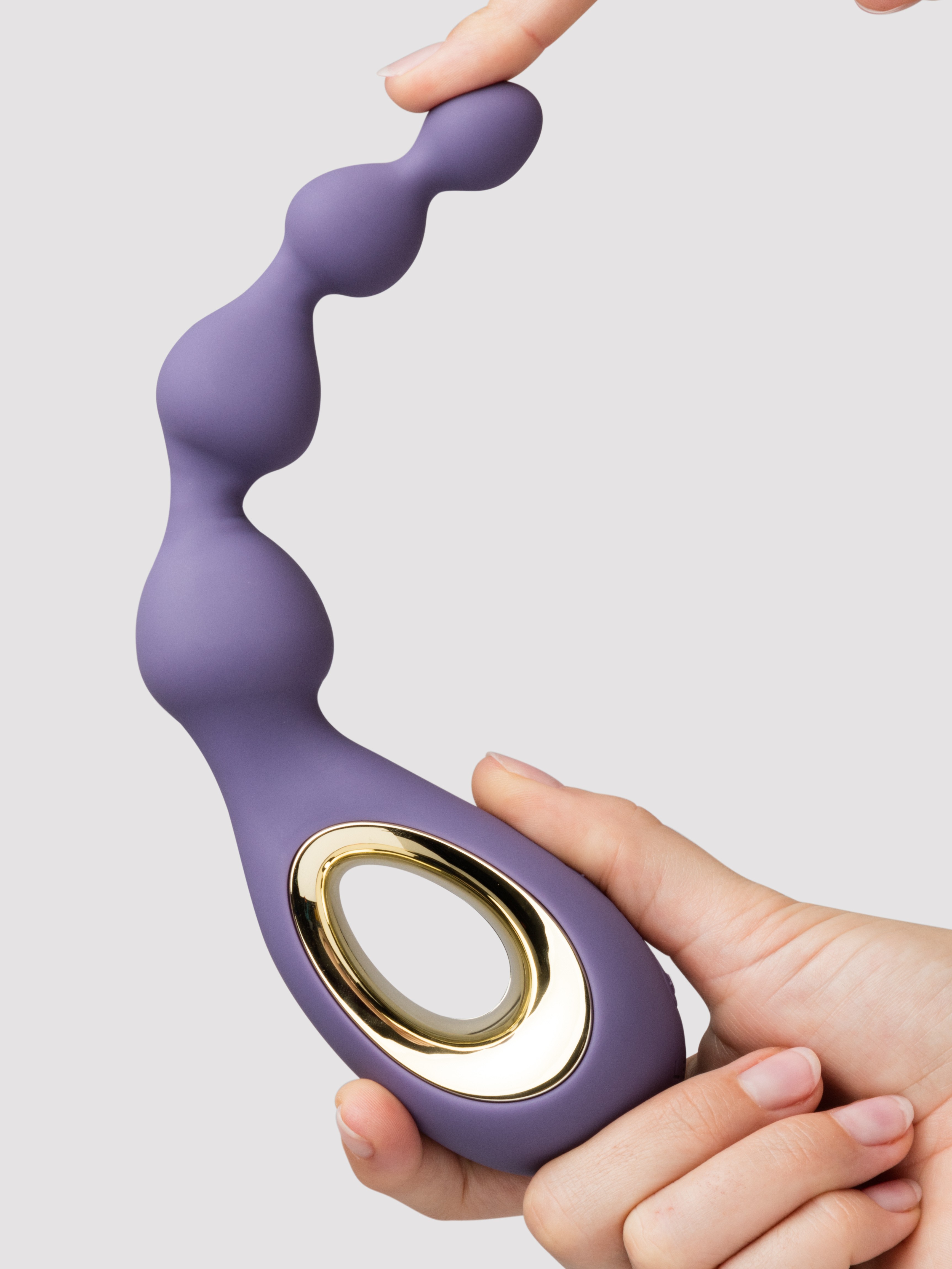 Lelo Soraya Vibrating Anal Beads Butt Plug, Purple, hi-res