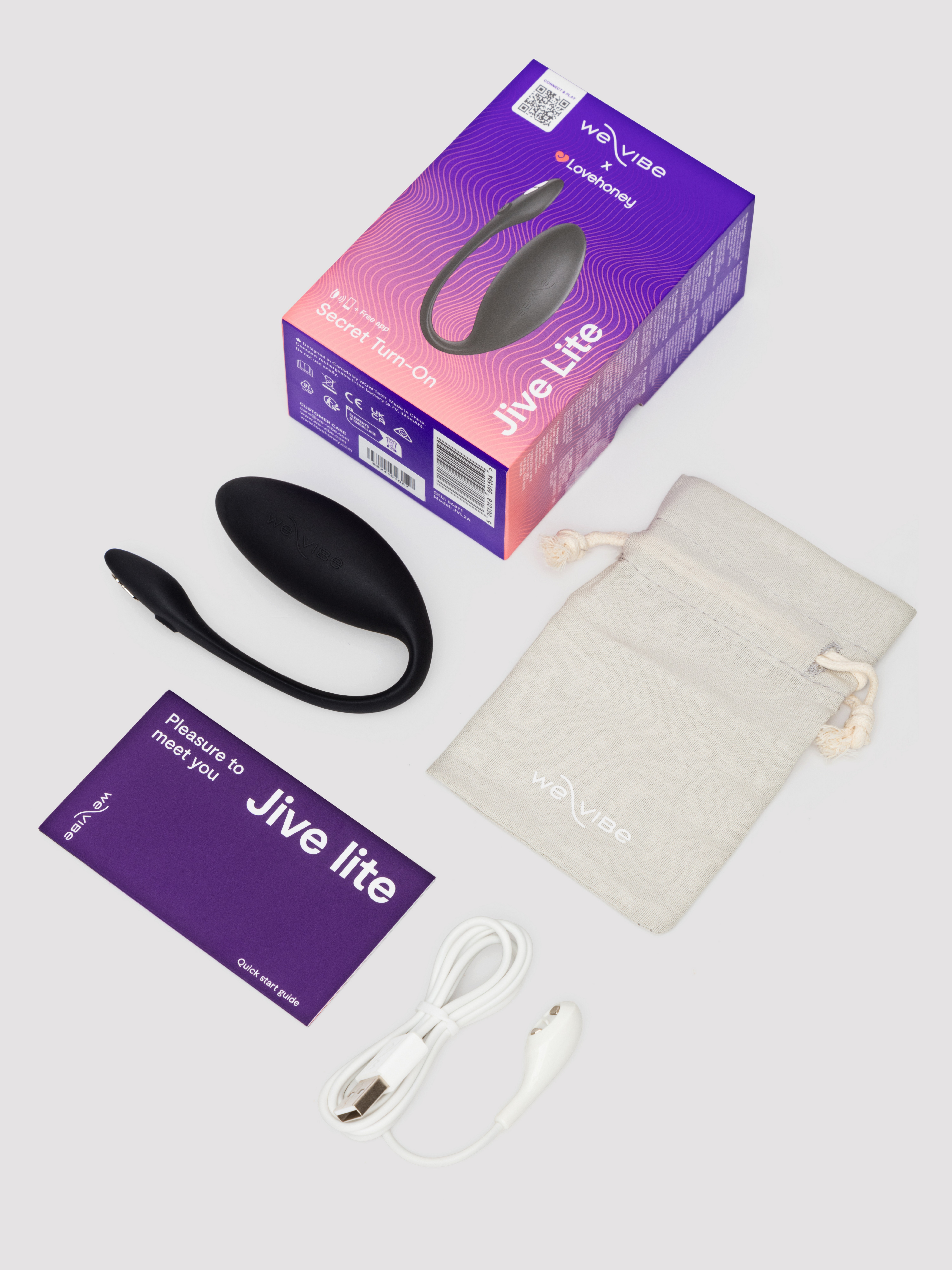 We-Vibe X Lovehoney Jive Lite App-Controlled Love Egg Vibrator, Black, hi-res