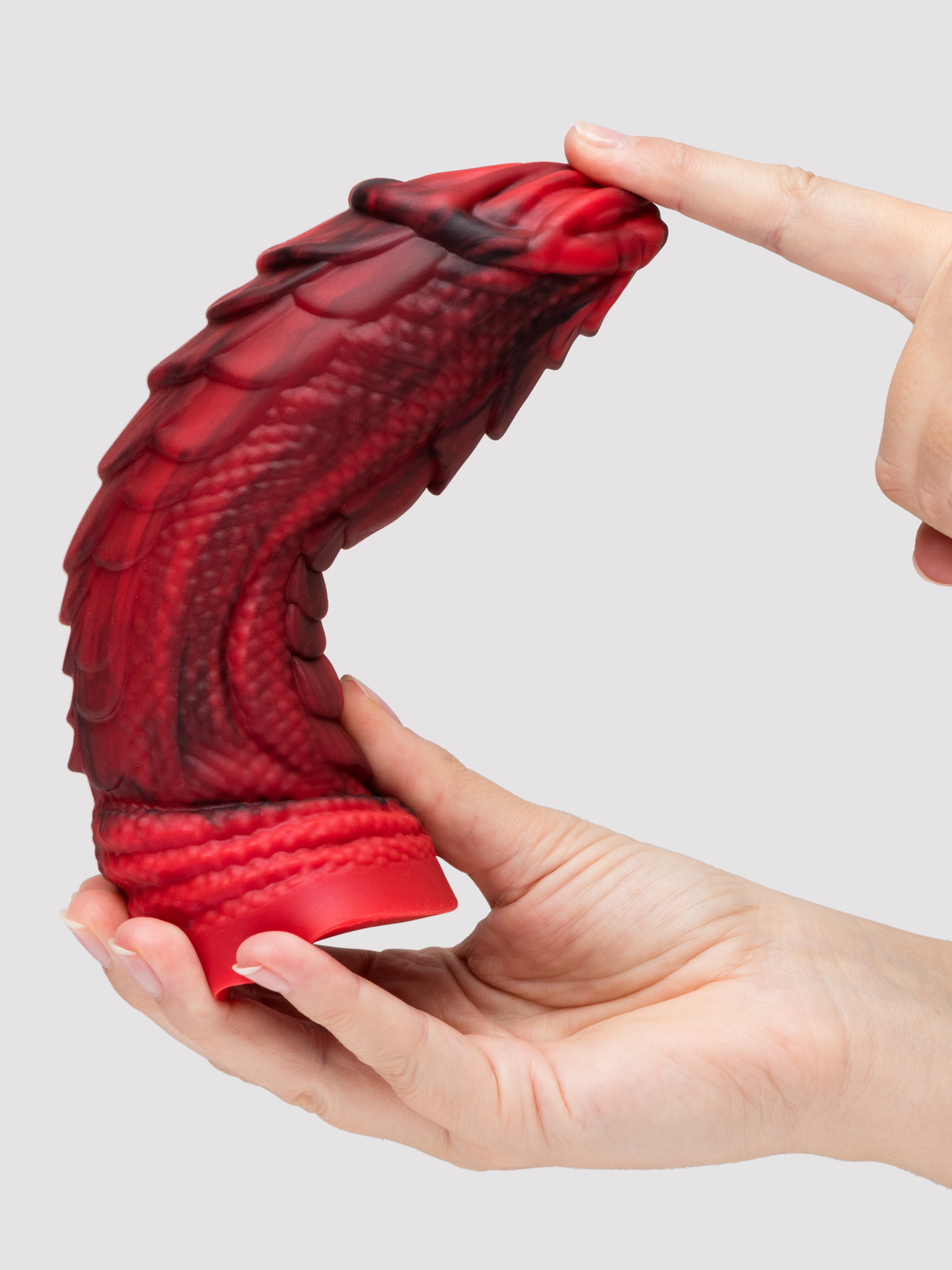 Lovehoney Pleasure Quest Girthy Fire Dragon Dildo, Red, hi-res