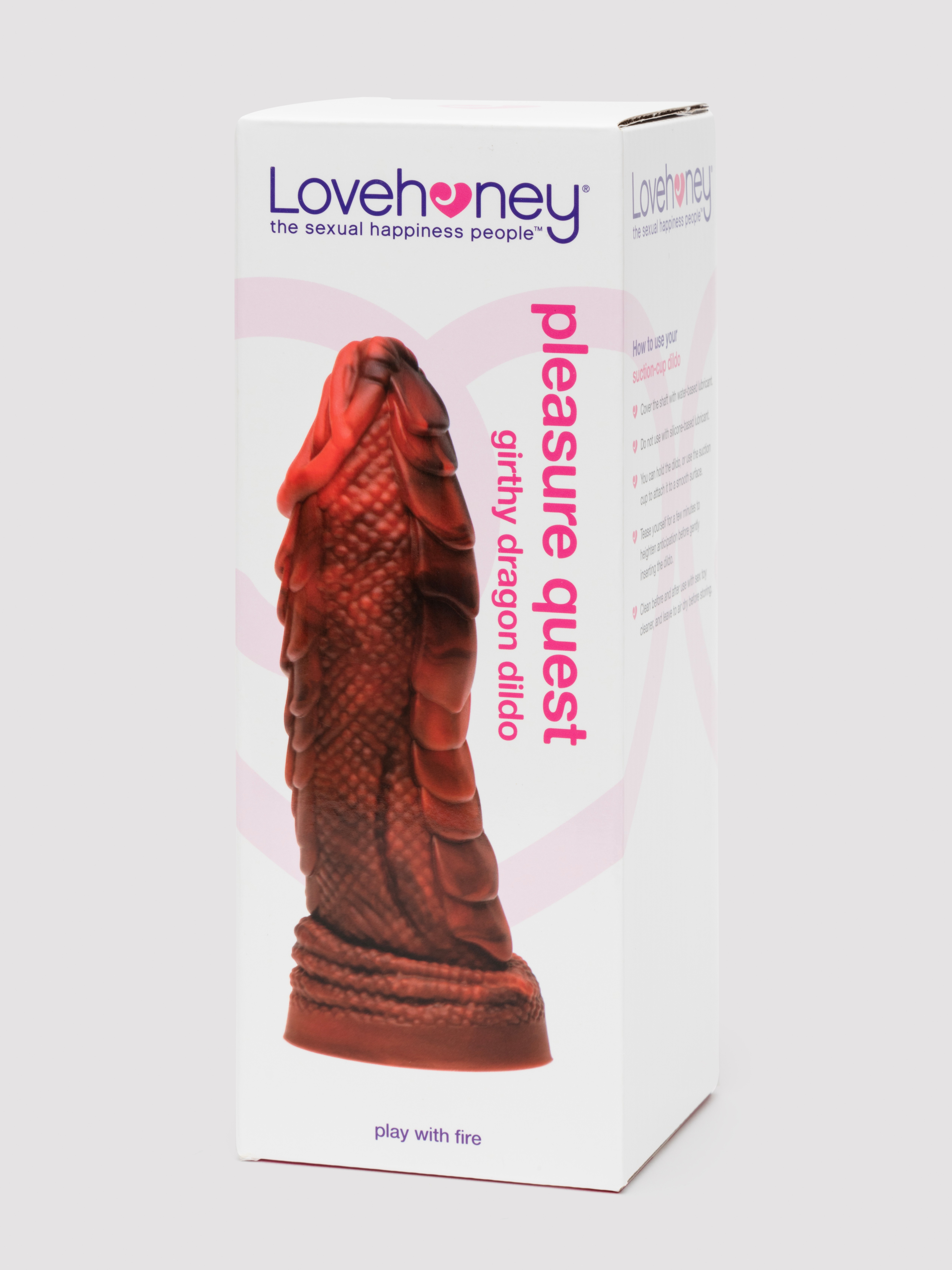 Lovehoney Pleasure Quest Girthy Fire Dragon Dildo, Red, hi-res