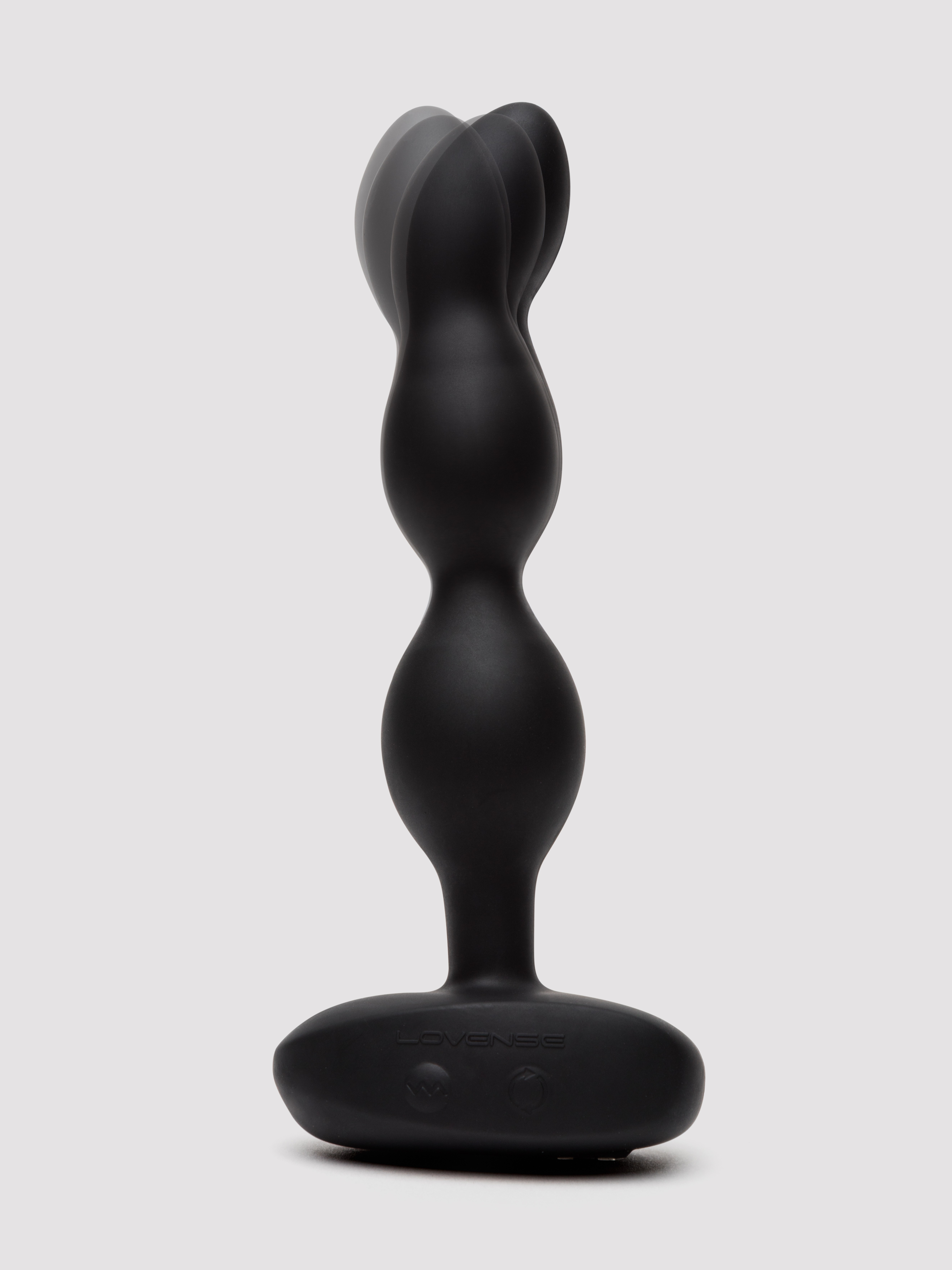 Lovense Ridge App Controlled Rotating and Vibrating Anal Beads, Black, hi-res