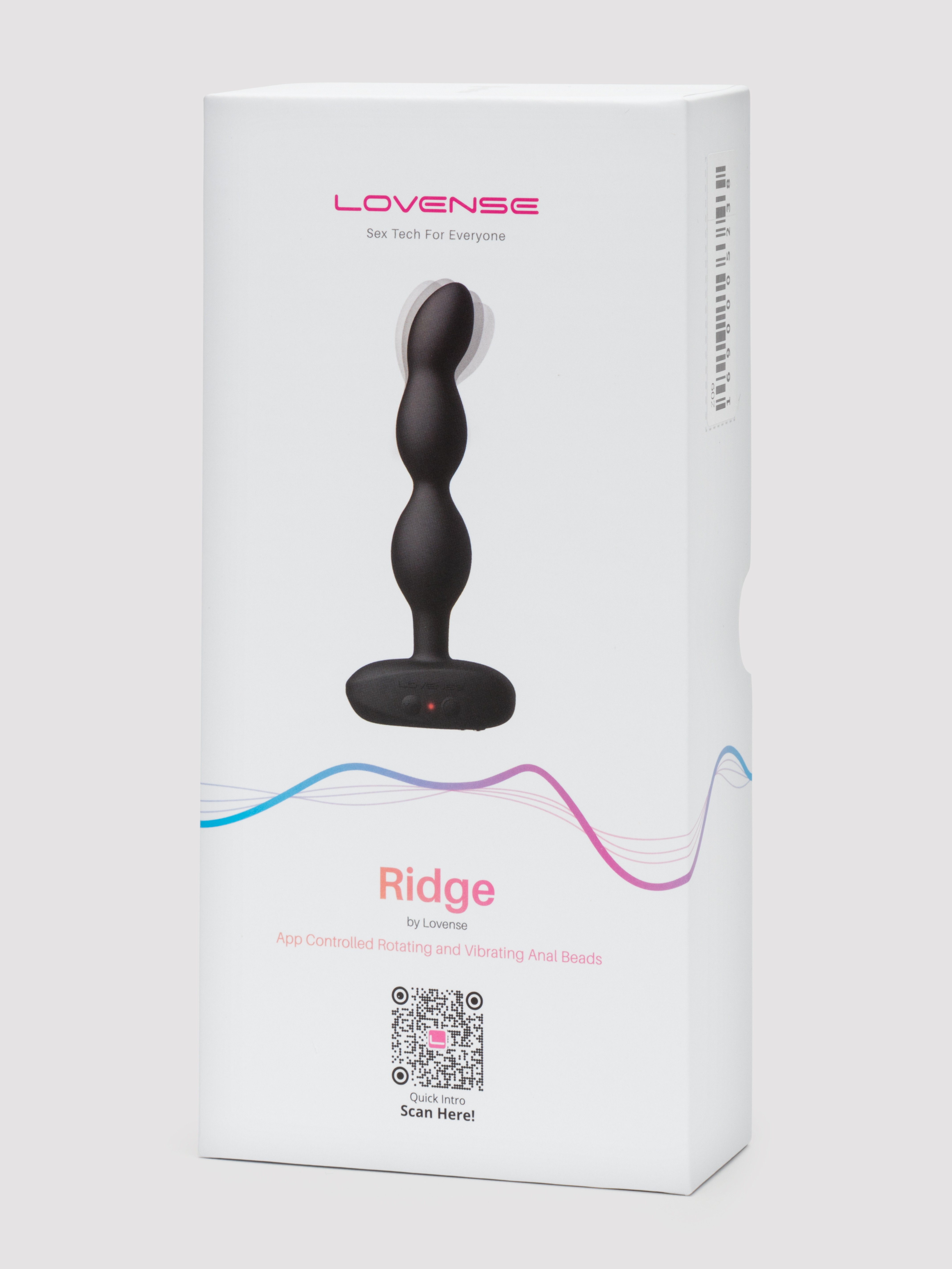 Lovense Ridge App Controlled Rotating and Vibrating Anal Beads, Black, hi-res