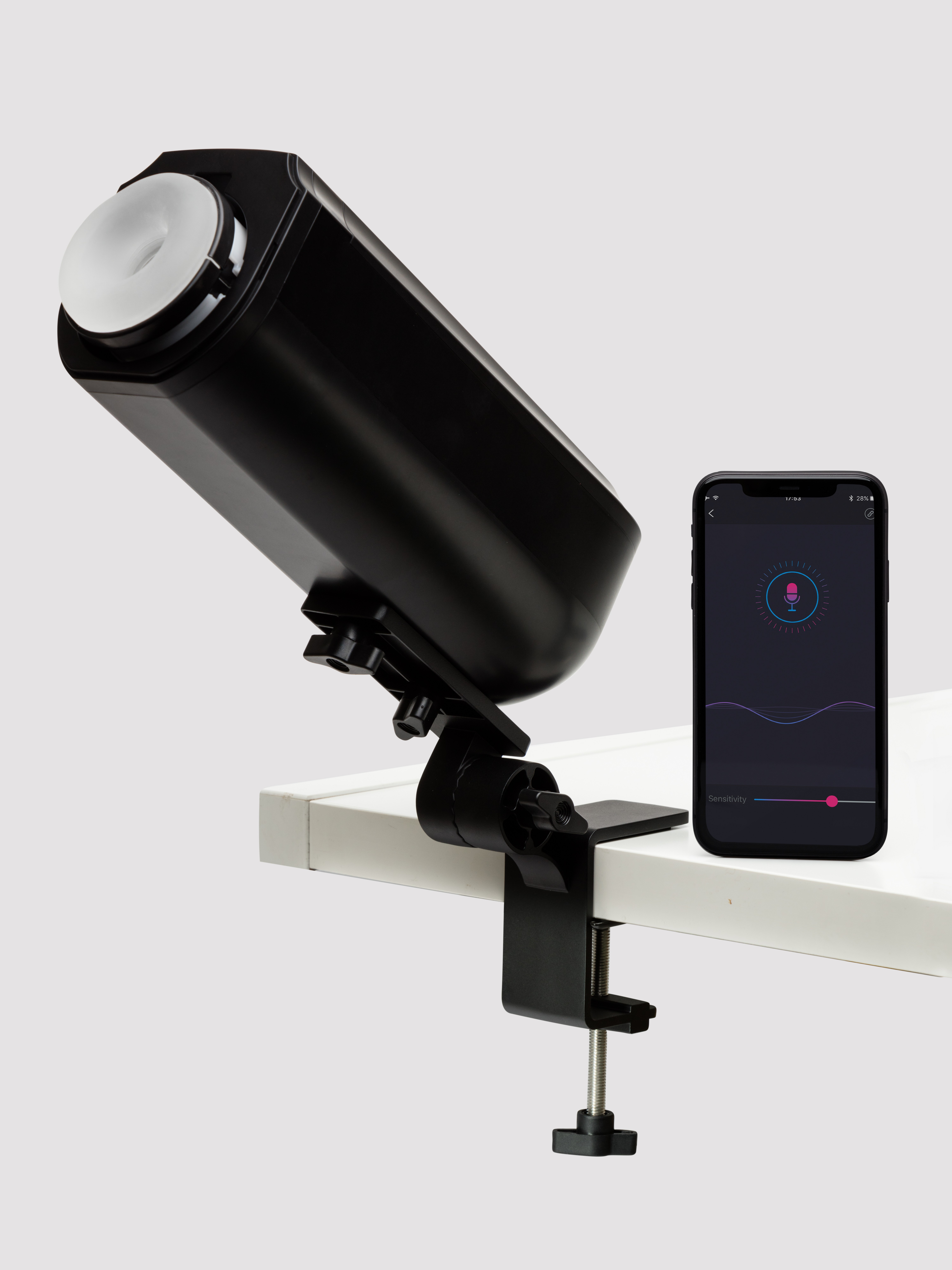 Image of Lovense Solace App Controlled Rechargeable Thrusting Masturbator - Black