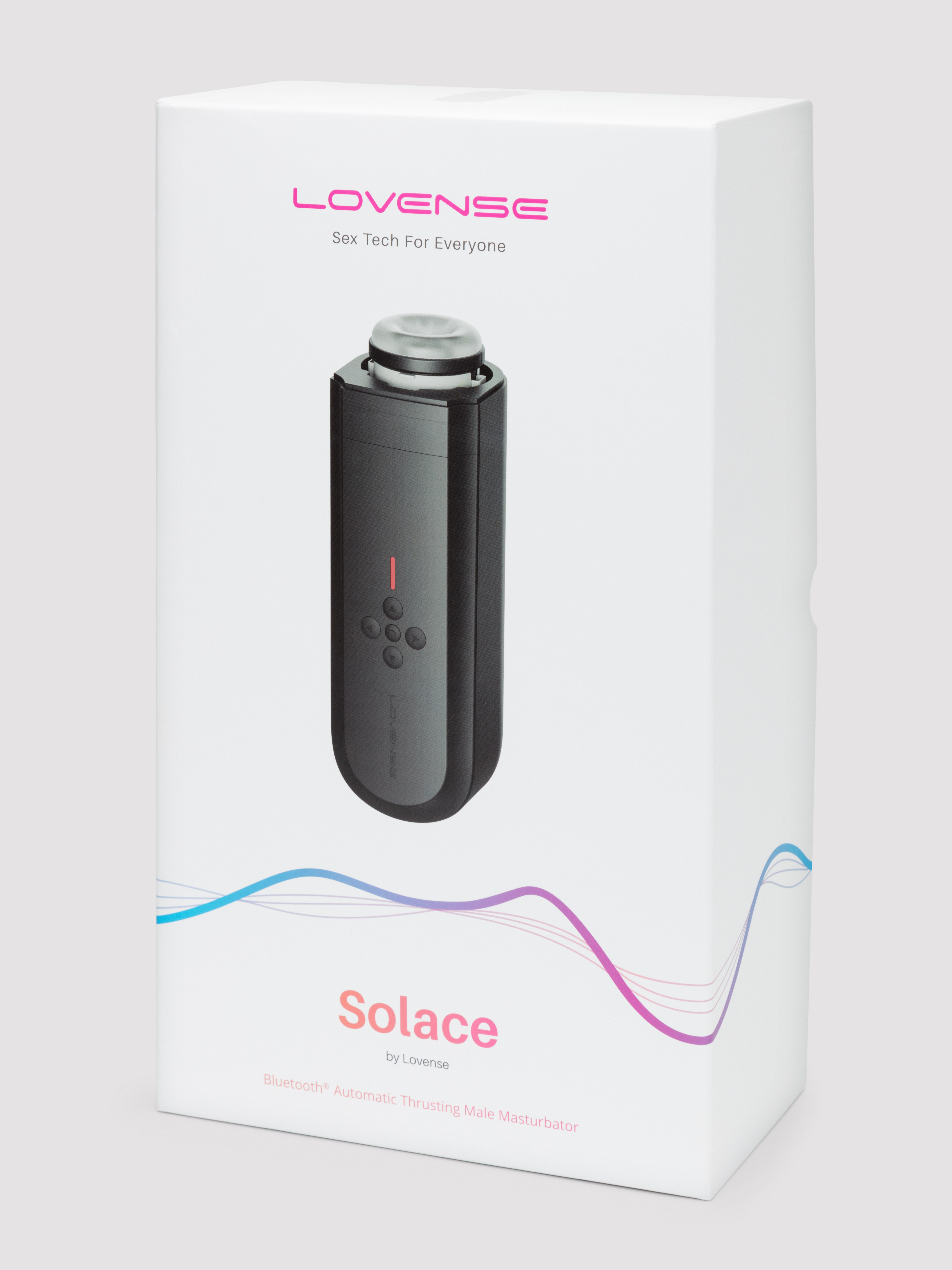Lovense Solace App Controlled Rechargeable Thrusting Masturbator, Black, hi-res