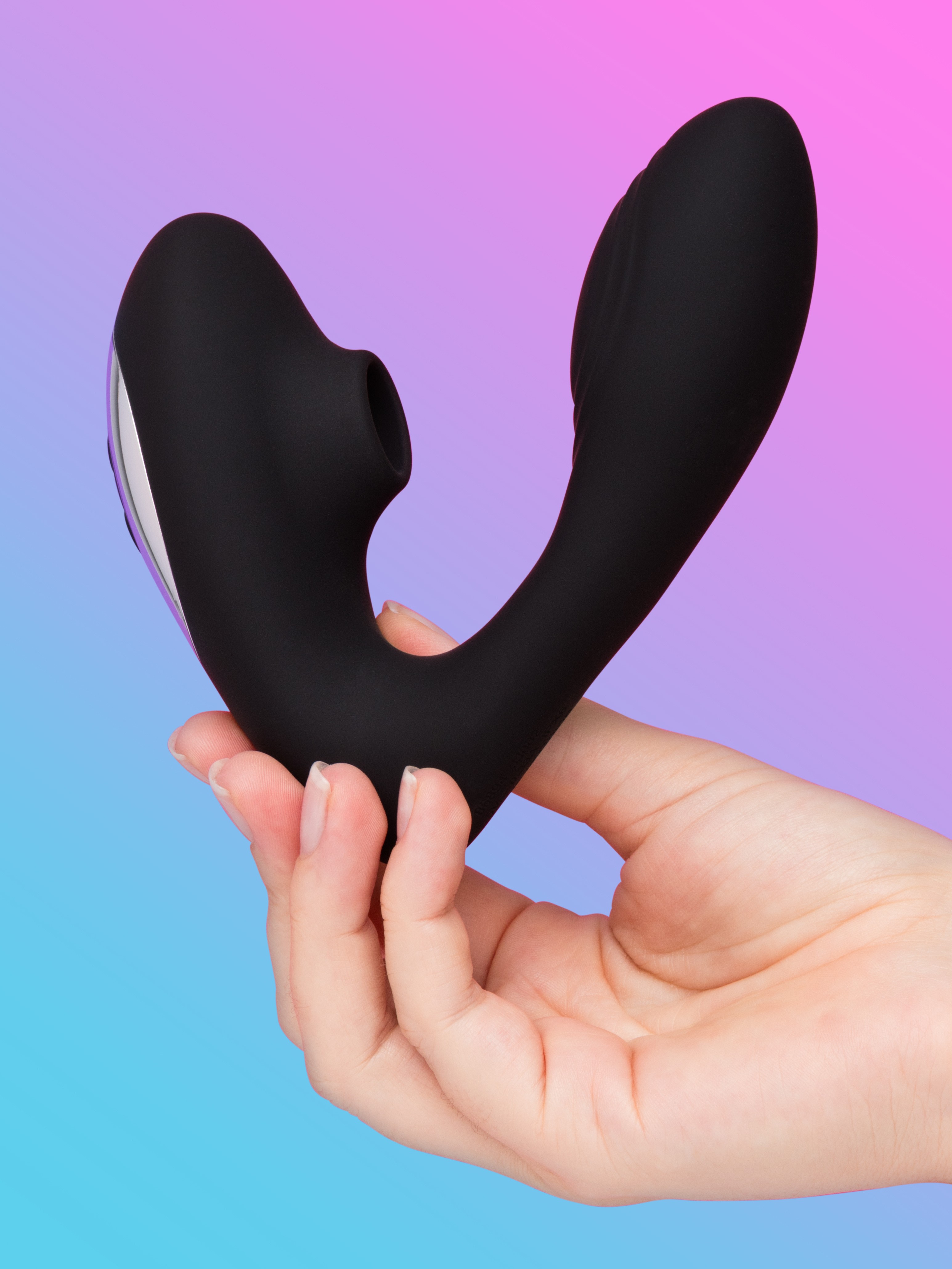 Lovehoney Indulge Stroking G-Spot and Clitoral Suction Stimulator, Black, hi-res