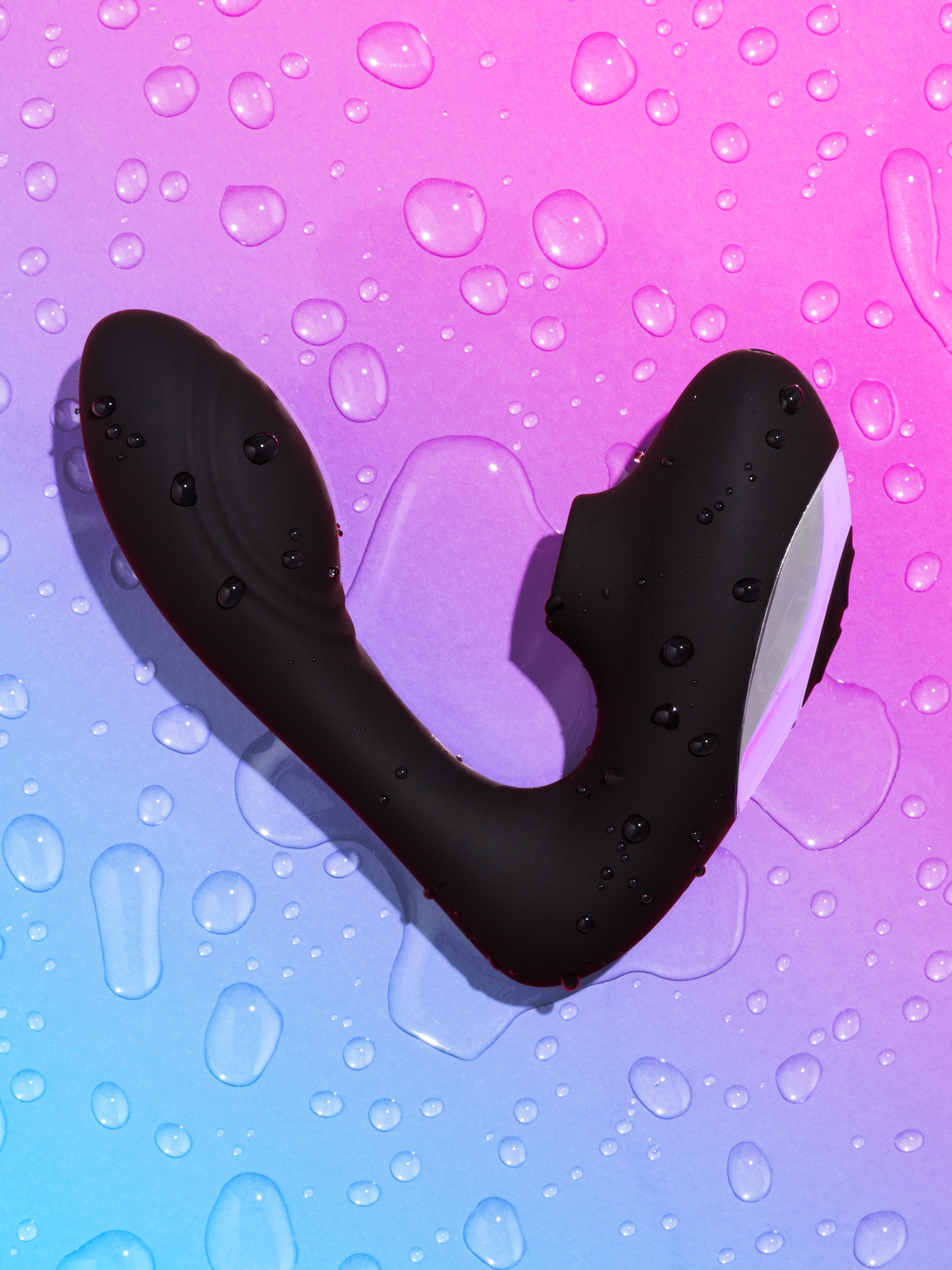 Lovehoney Indulge Stroking G-Spot and Clitoral Suction Stimulator, Black, hi-res