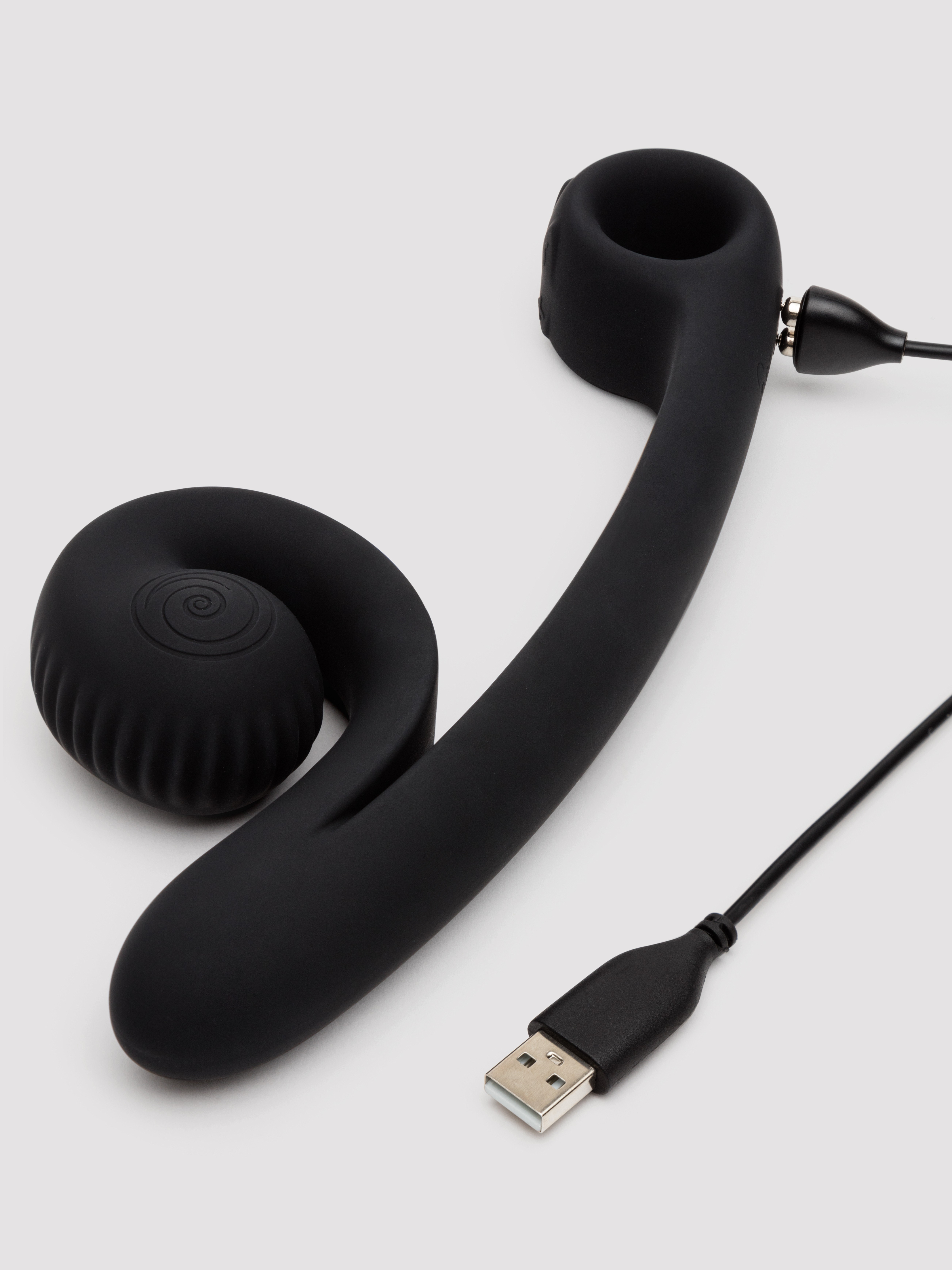 Snail Vibe Curve Rechargeable Extra Powerful Dual Vibrator, Black, hi-res