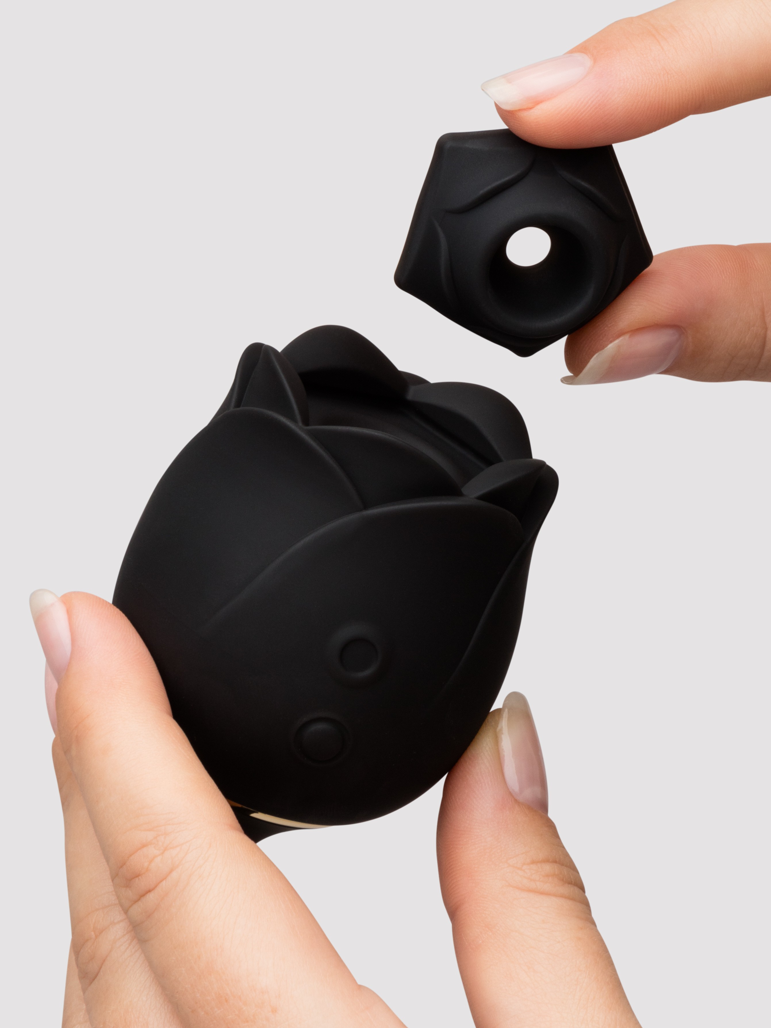 Fifty Shades of Grey Dark Blushing Rose Clitoral Suction Stimulator and Vibrating Egg, Black, hi-res