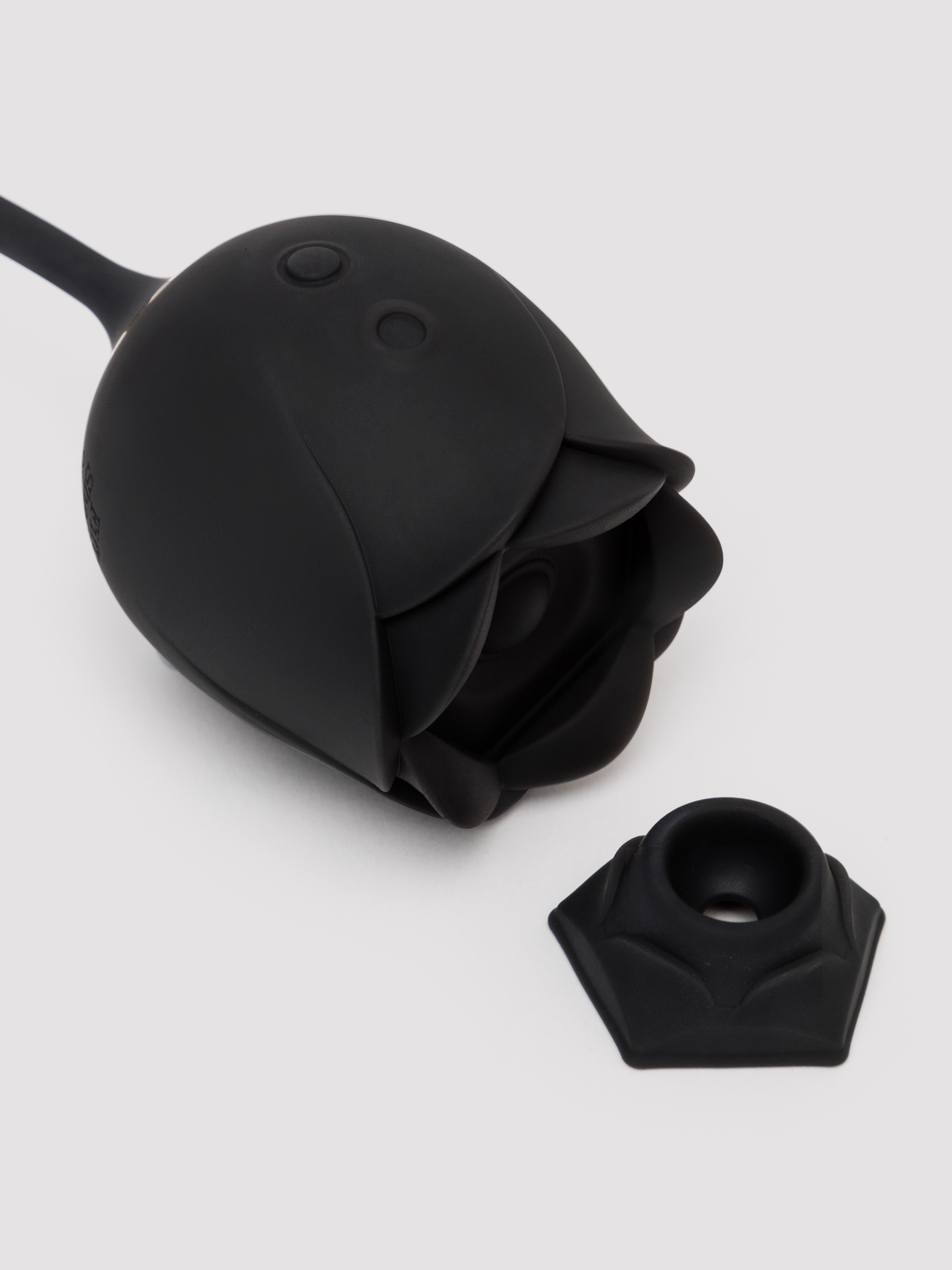 Fifty Shades of Grey Dark Blushing Rose Clitoral Suction Stimulator and Vibrating Egg, Black, hi-res