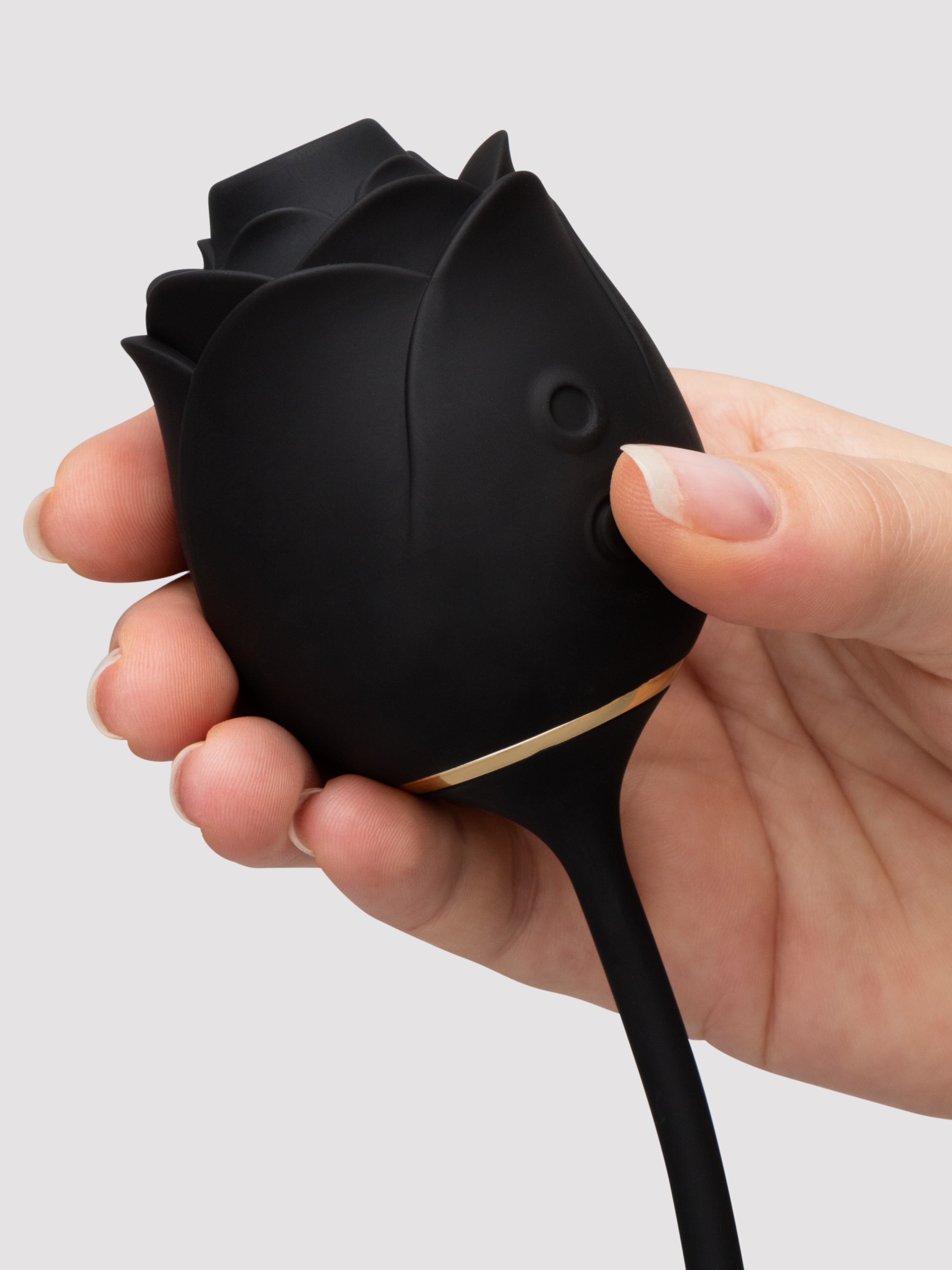 Fifty Shades of Grey Dark Blushing Rose Clitoral Suction Stimulator and Vibrating Egg, Black, hi-res