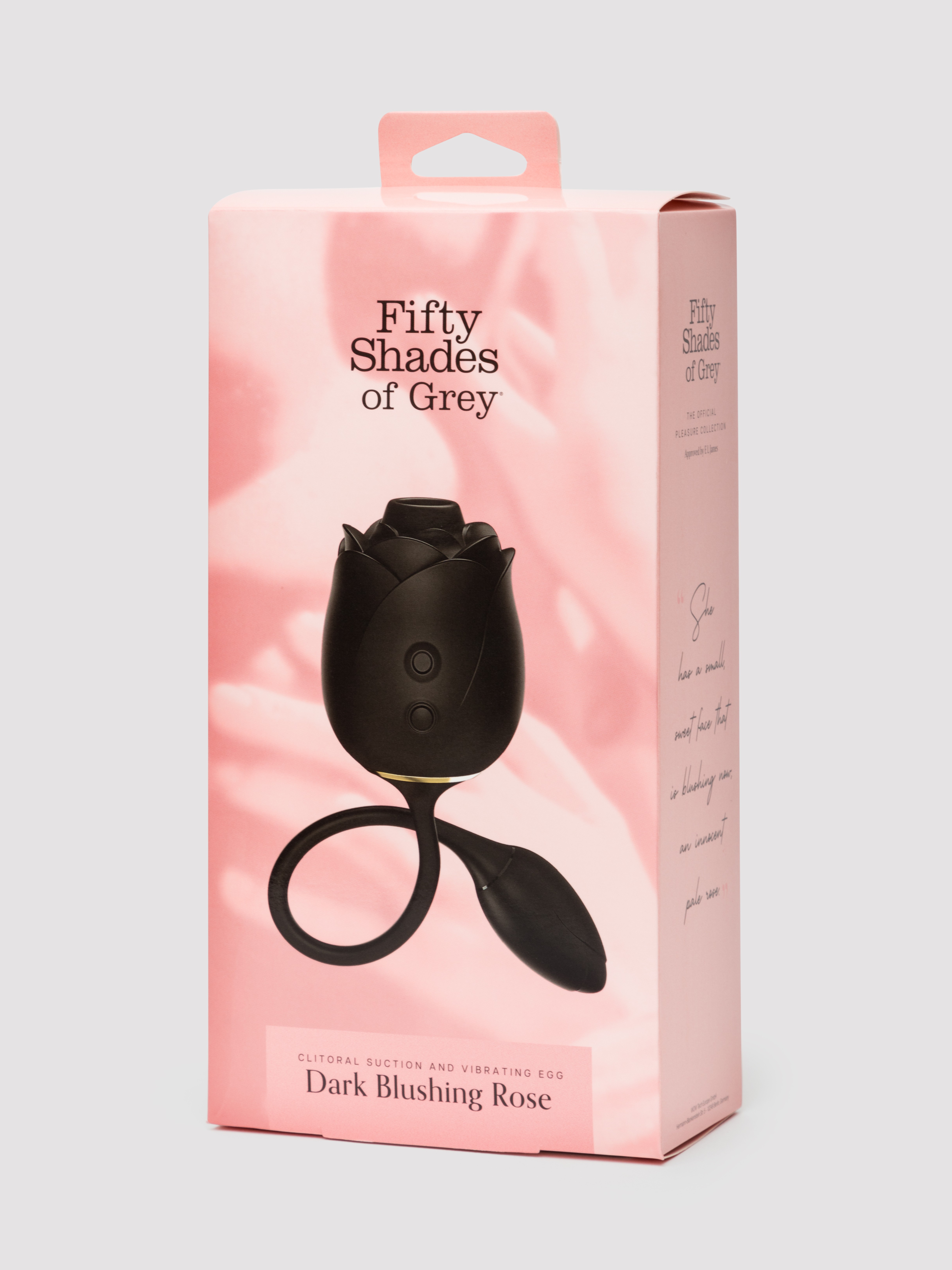 Fifty Shades of Grey Dark Blushing Rose Clitoral Suction Stimulator and Vibrating Egg, Black, hi-res
