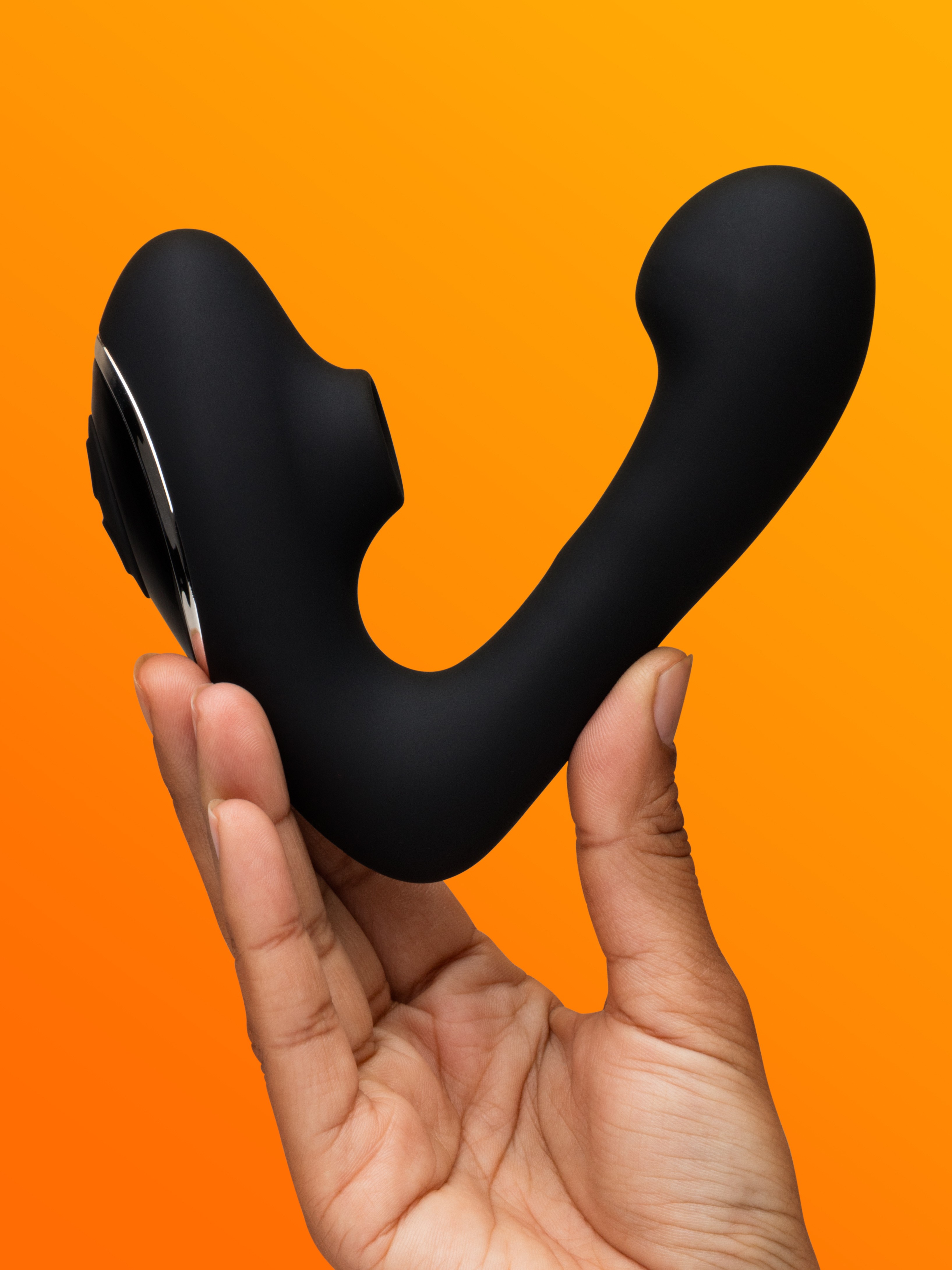 Fifty Shades of Grey Greedy Girl Duet Dual Stimulator with Clitoral Suction, Black, hi-res