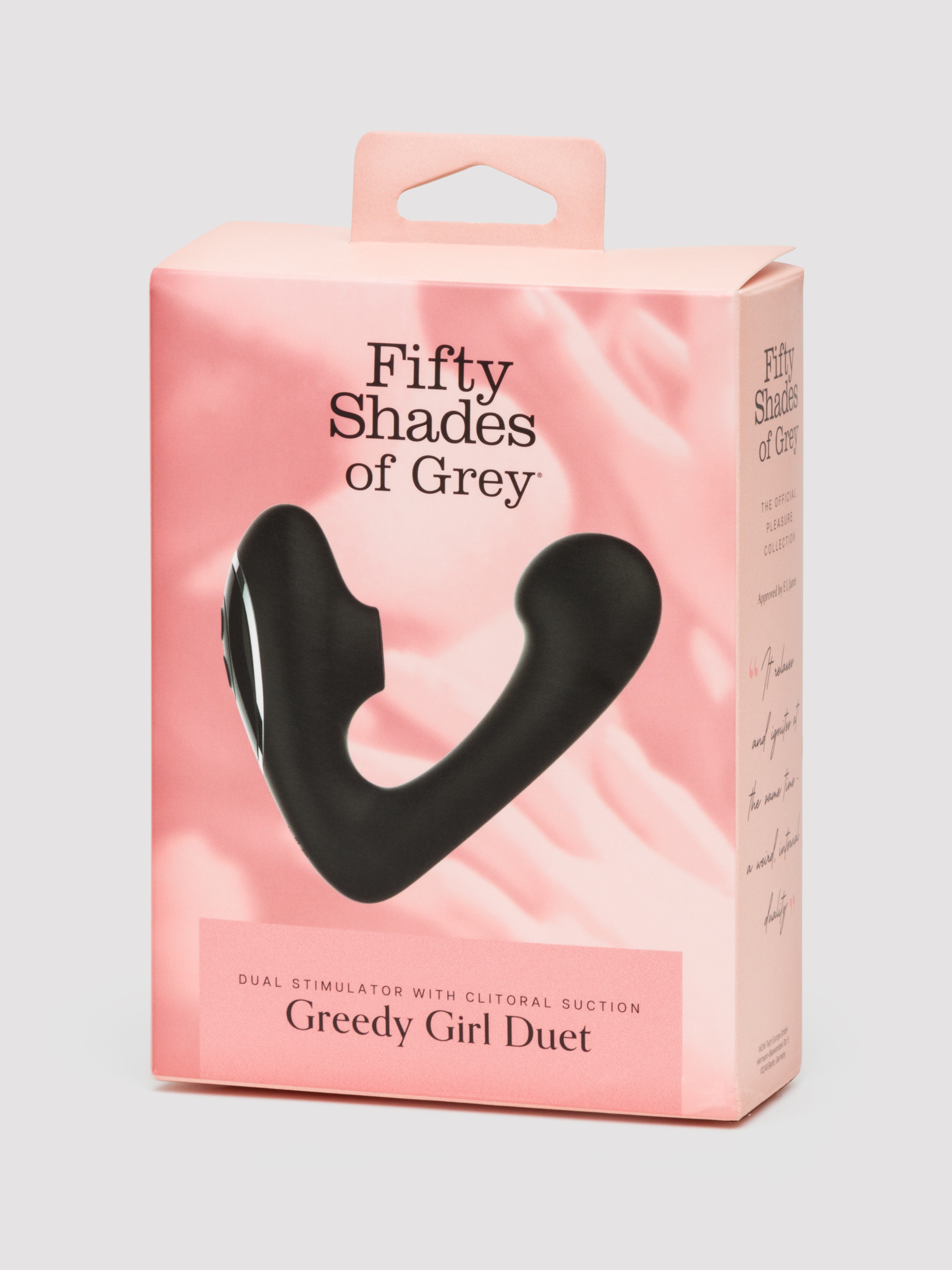 Fifty Shades of Grey Greedy Girl Duet Dual Stimulator with Clitoral Suction, Black, hi-res