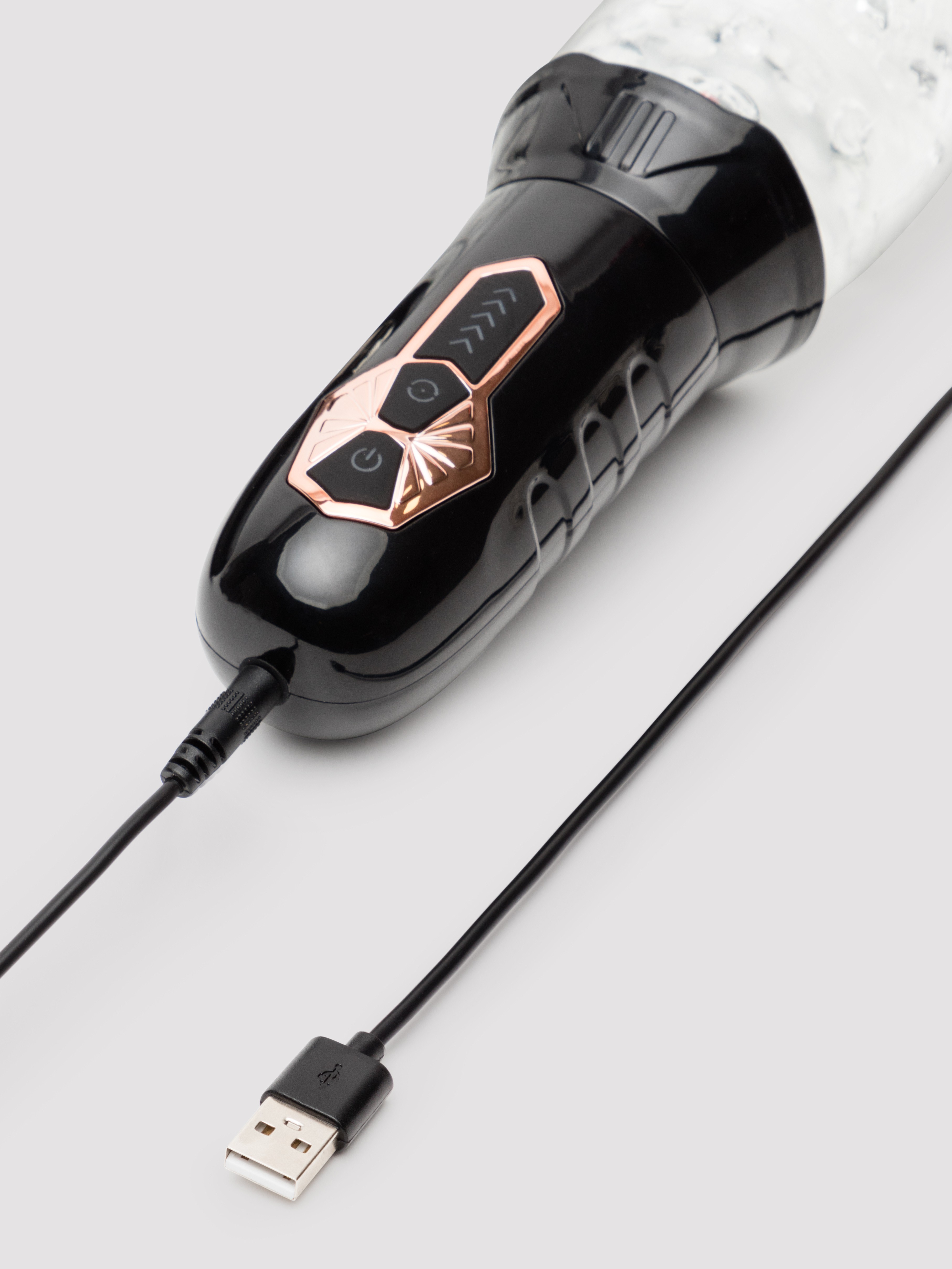 Cyclone Rotating Rechargeable Blowjob Male Masturbator, Clear, hi-res