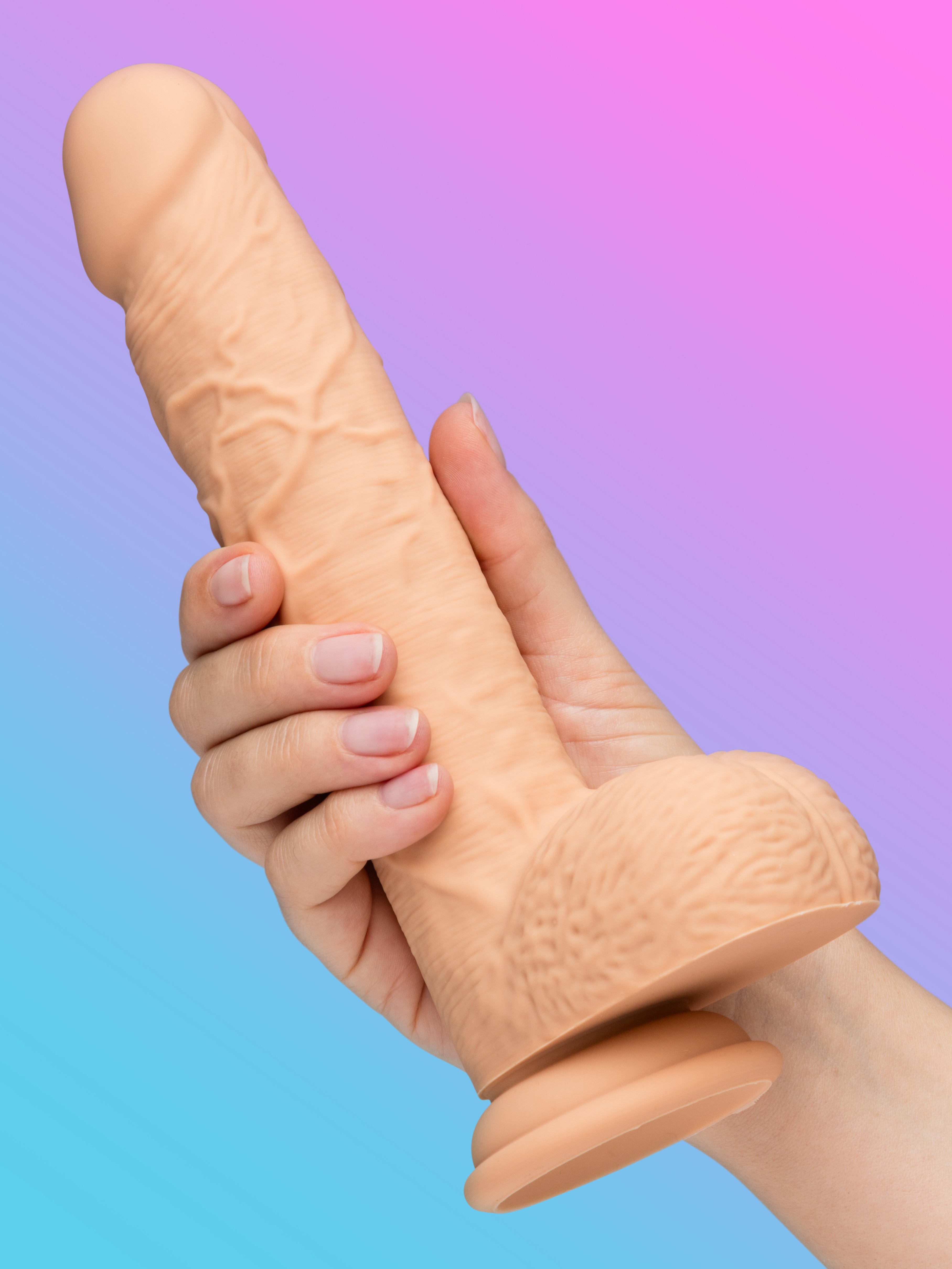 Squirting 10 Function Rechargeable Dildo Vibrator 7 Inch, Flesh Pink, hi-res